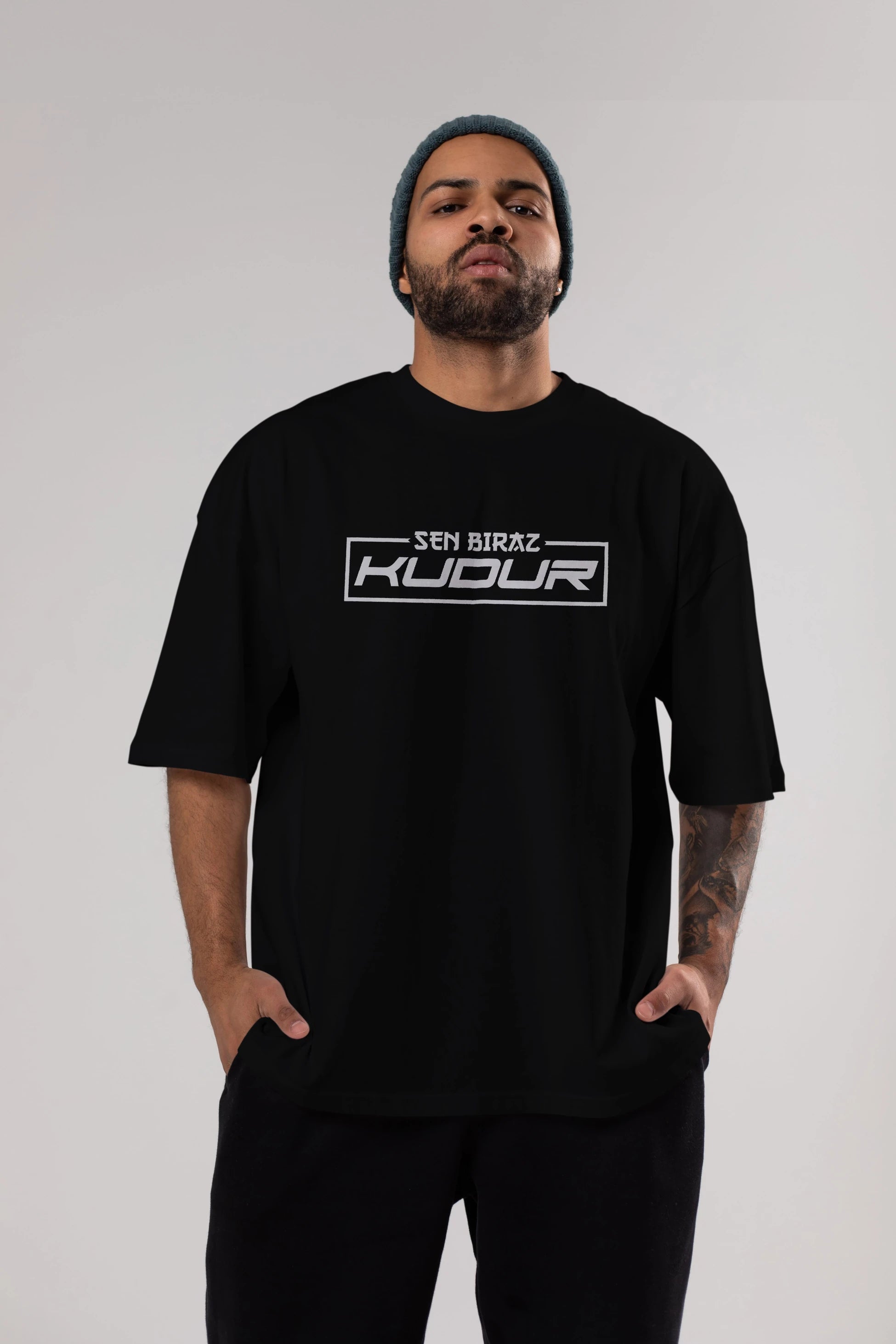 Sen Biraz Kudur Ön Baskılı Oversize t-shirt %100 pamuk Erkek Kadın Unisex