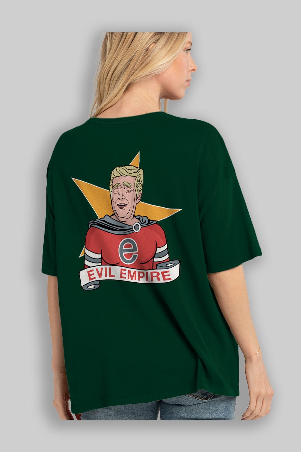 Evil Empire Trump Arka Baskılı Oversize t-shirt Erkek Kadın Unisex %100 Pamuk tişort