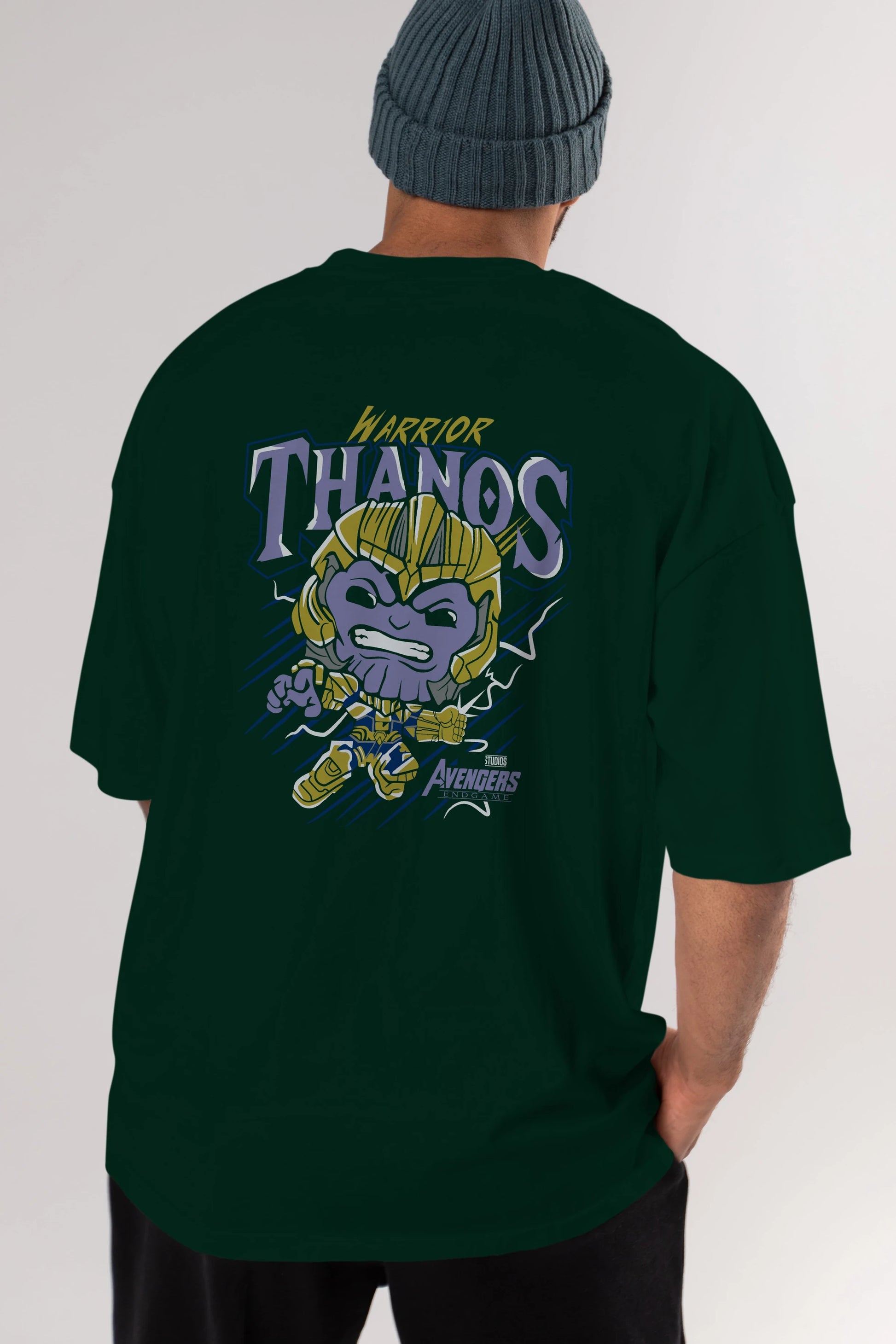 Thanos (2) Arka Baskılı Oversize t-shirt Erkek Kadın Unisex %100 Pamuk Bisiklet Yaka tişort