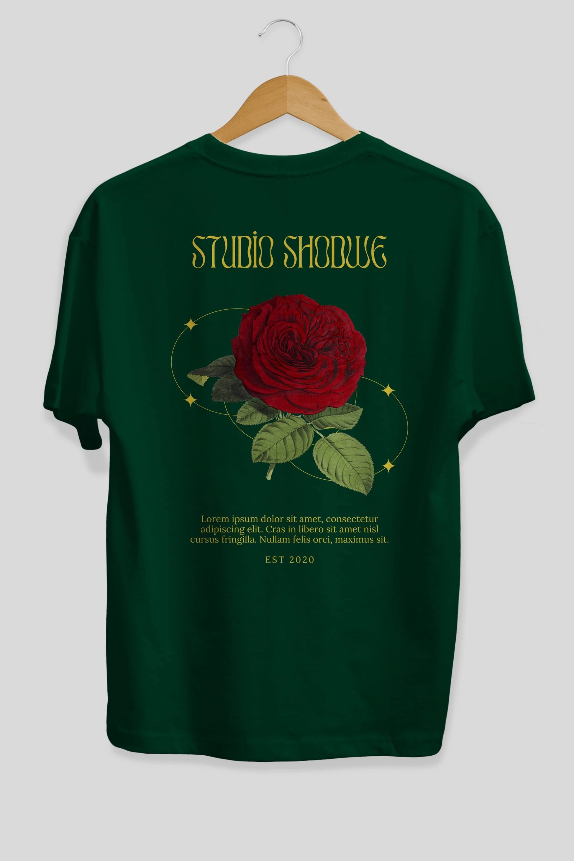 Studio Shodwe Rose Arka Baskılı Oversize t-shirt Erkek Kadın Unisex