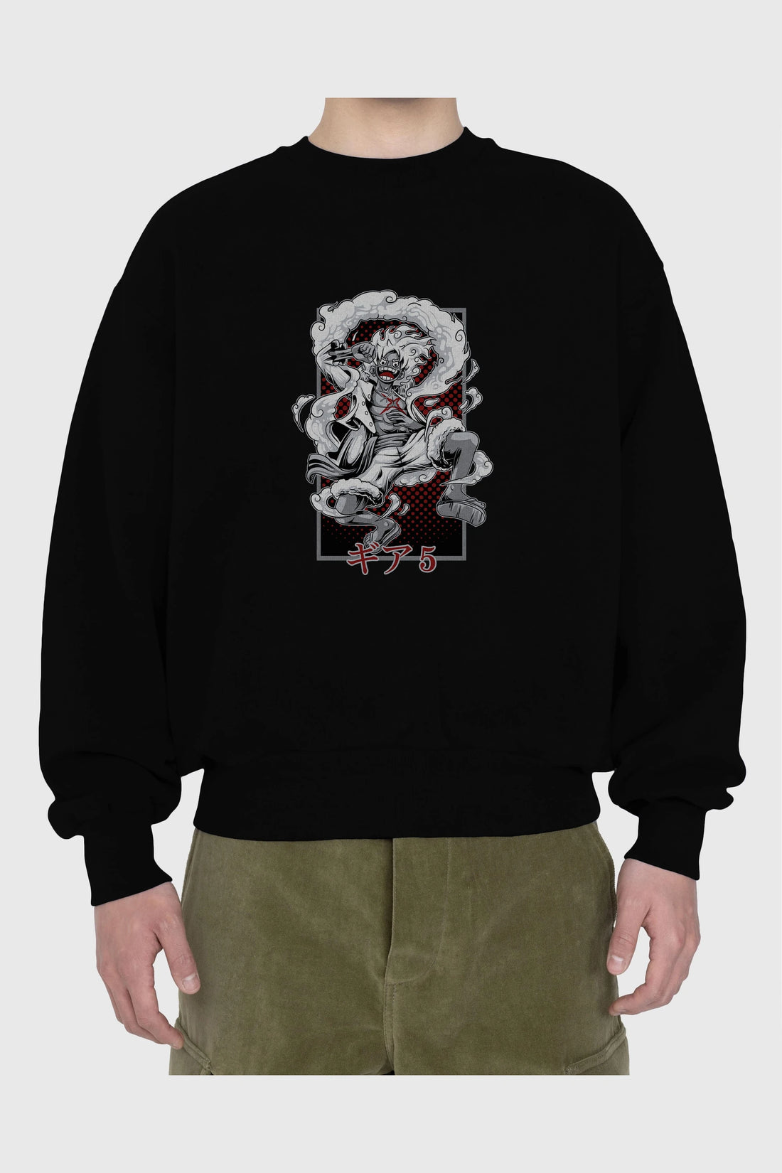 LUFFY GEAR 5 Anime Ön Baskılı Oversize Sweatshirt Erkek Kadın Unisex
