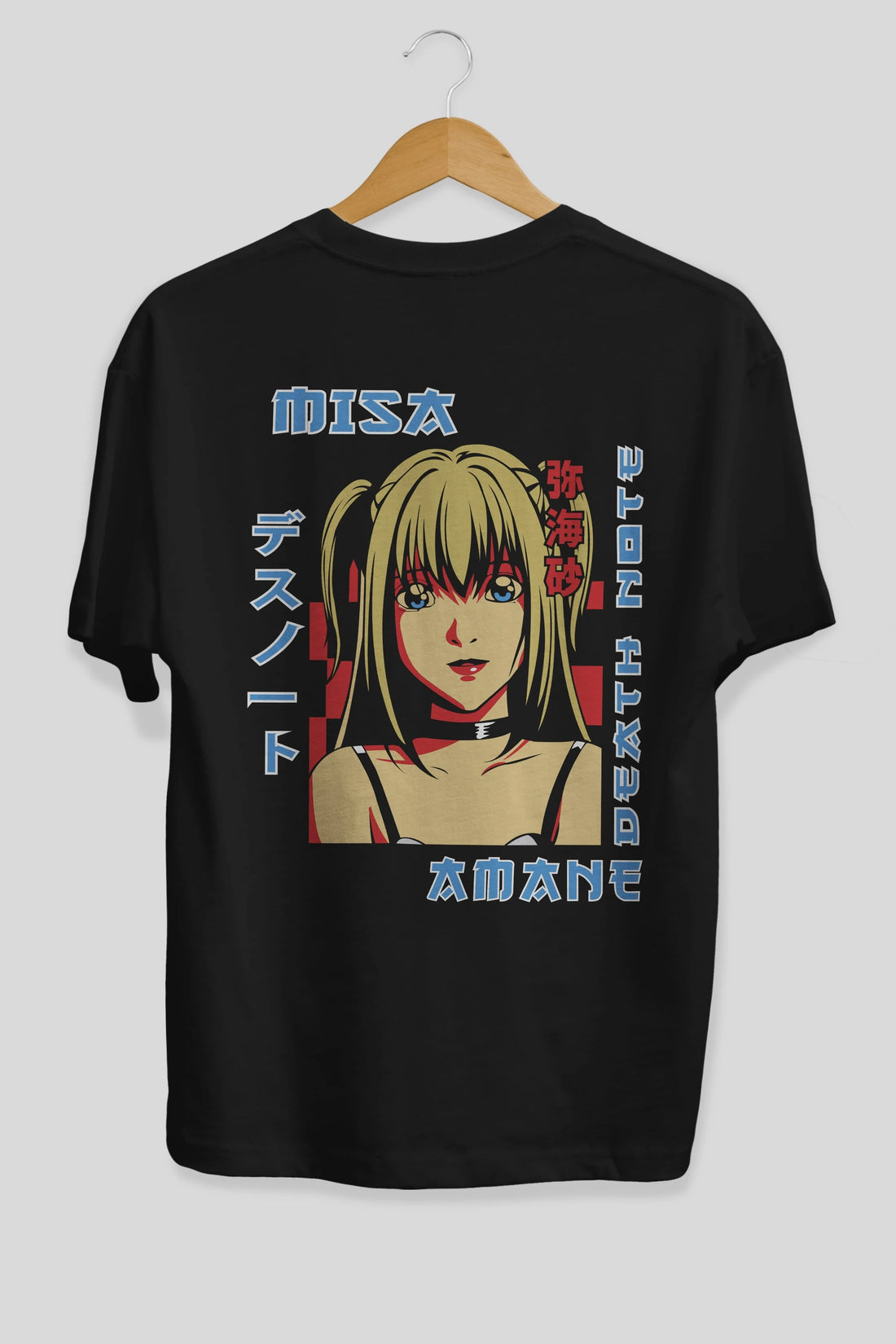 MISA-DEATH NOTE Anime Arka Baskılı Oversize t-shirt Erkek Kadın Unisex
