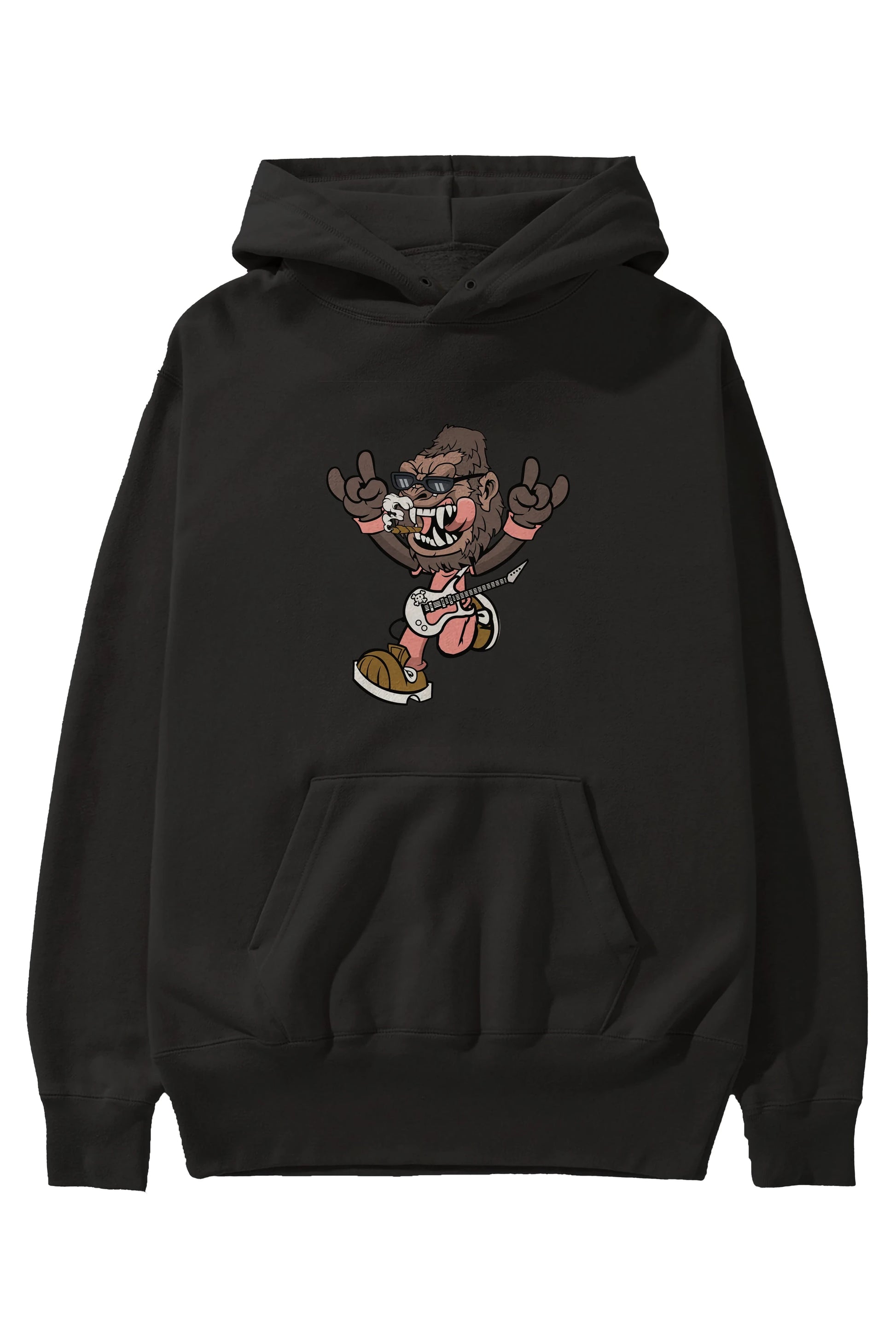 Gorilla Metal Ön Baskılı Hoodie Oversize Kapüşonlu Sweatshirt Erkek Kadın Unisex