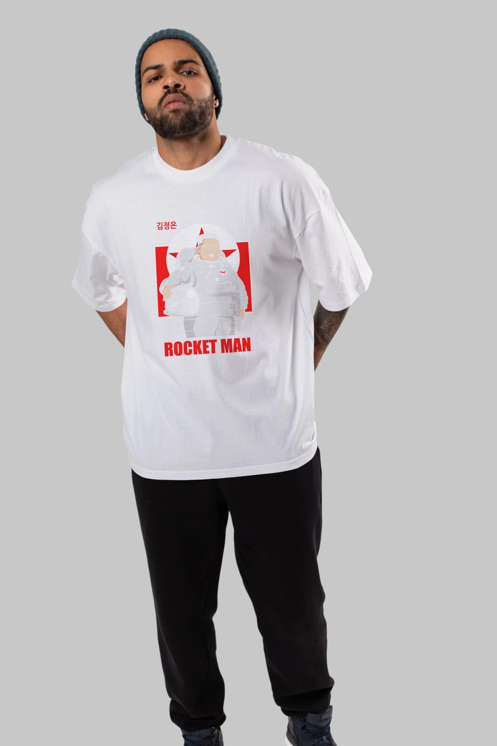 Astronot Kim Ön Baskılı Oversize t-shirt Erkek Kadın Unisex %100 Pamuk tişort