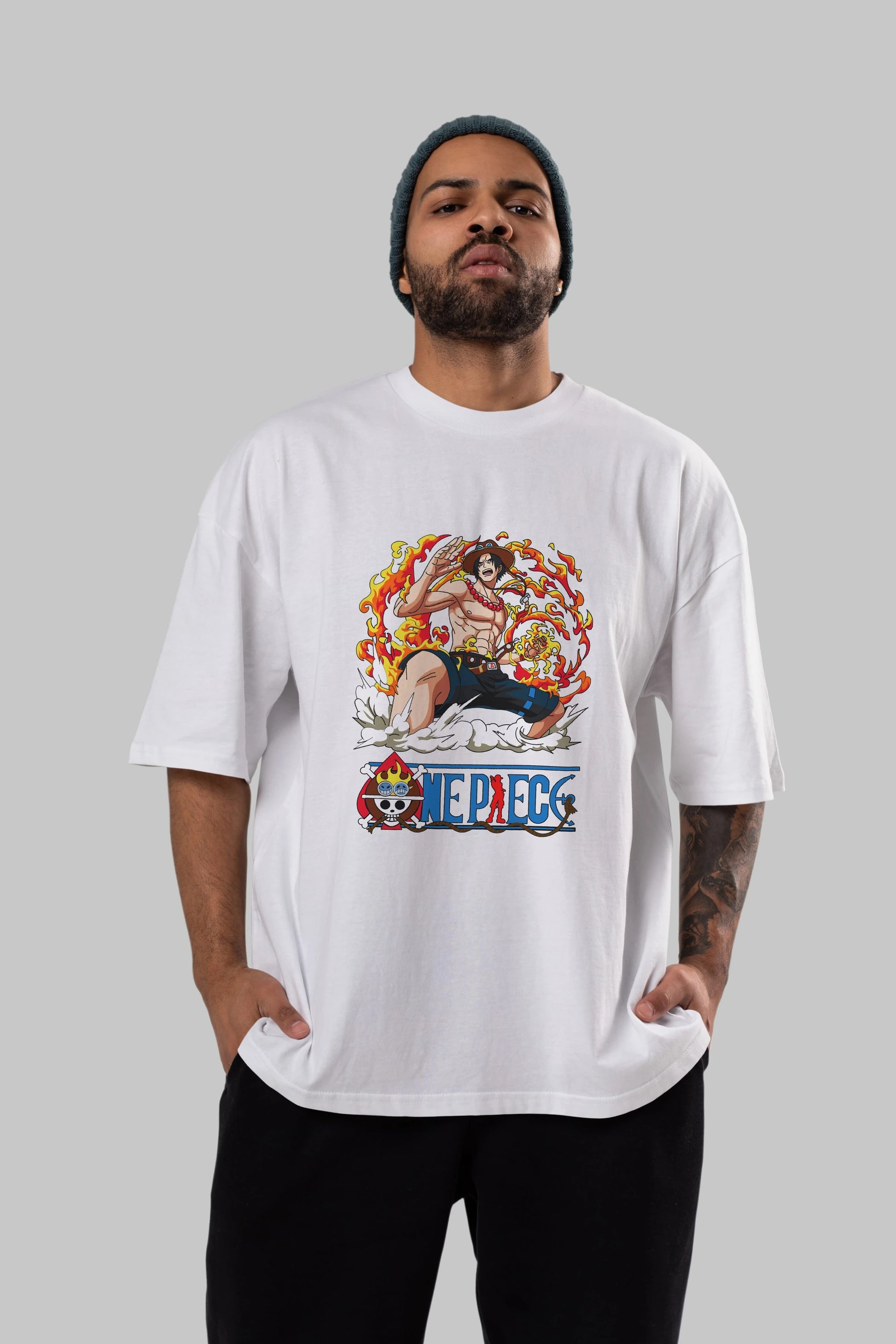 One Piece Anime Ön Baskılı Oversize t-shirt Erkek Kadın Unisex