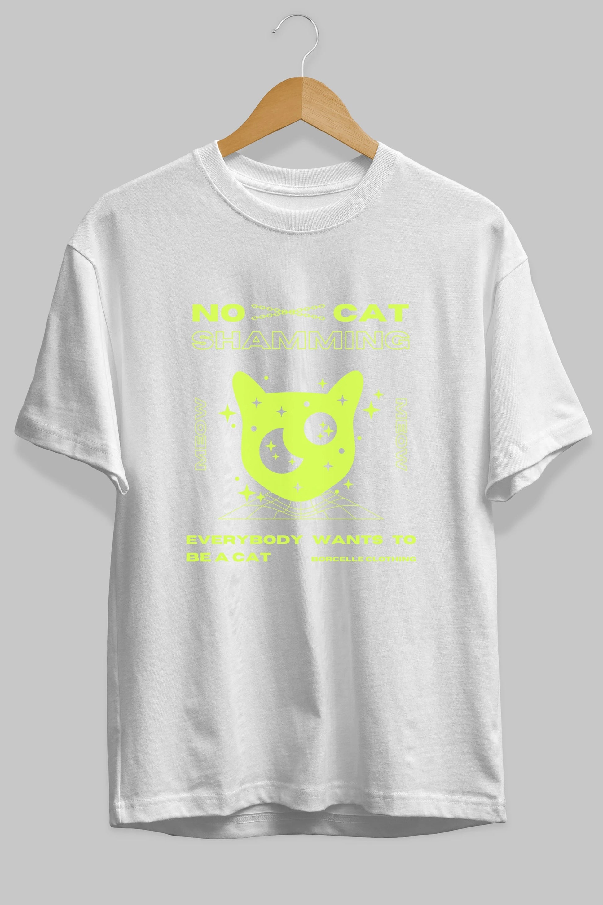 No Cat Shamming Yazılı Ön Baskılı Oversize t-shirt Erkek Kadın Unisex