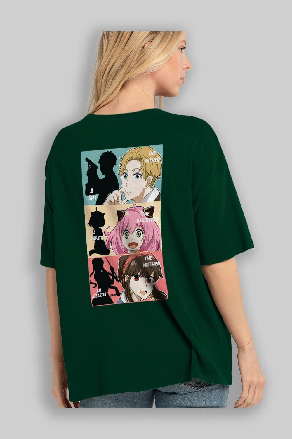 SPY X FAMILY Anime Arka Baskılı Oversize t-shirt Erkek Kadın Unisex