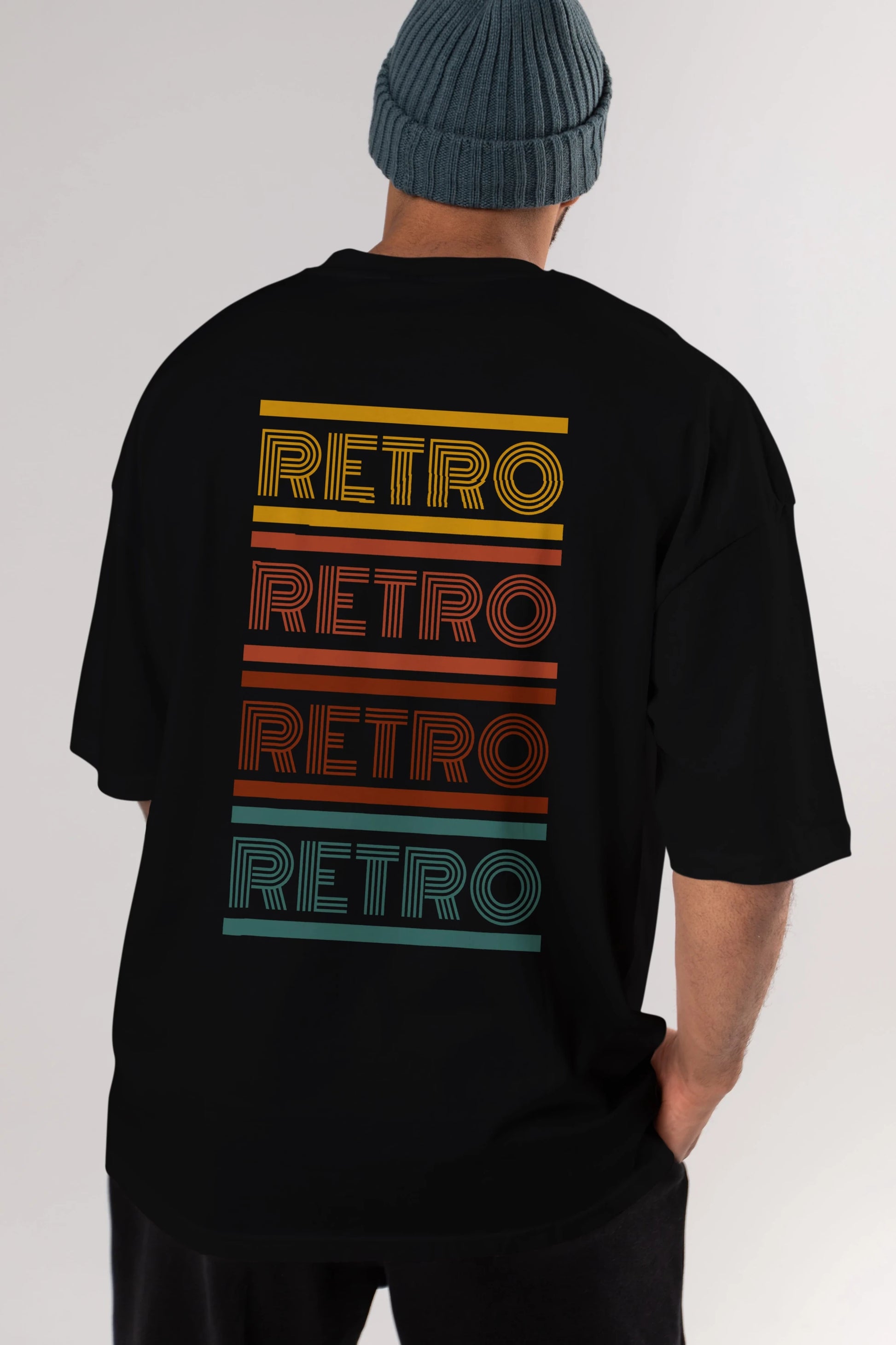 Retro Yazılı Arka Baskılı Oversize t-shirt Erkek Kadın Unisex
