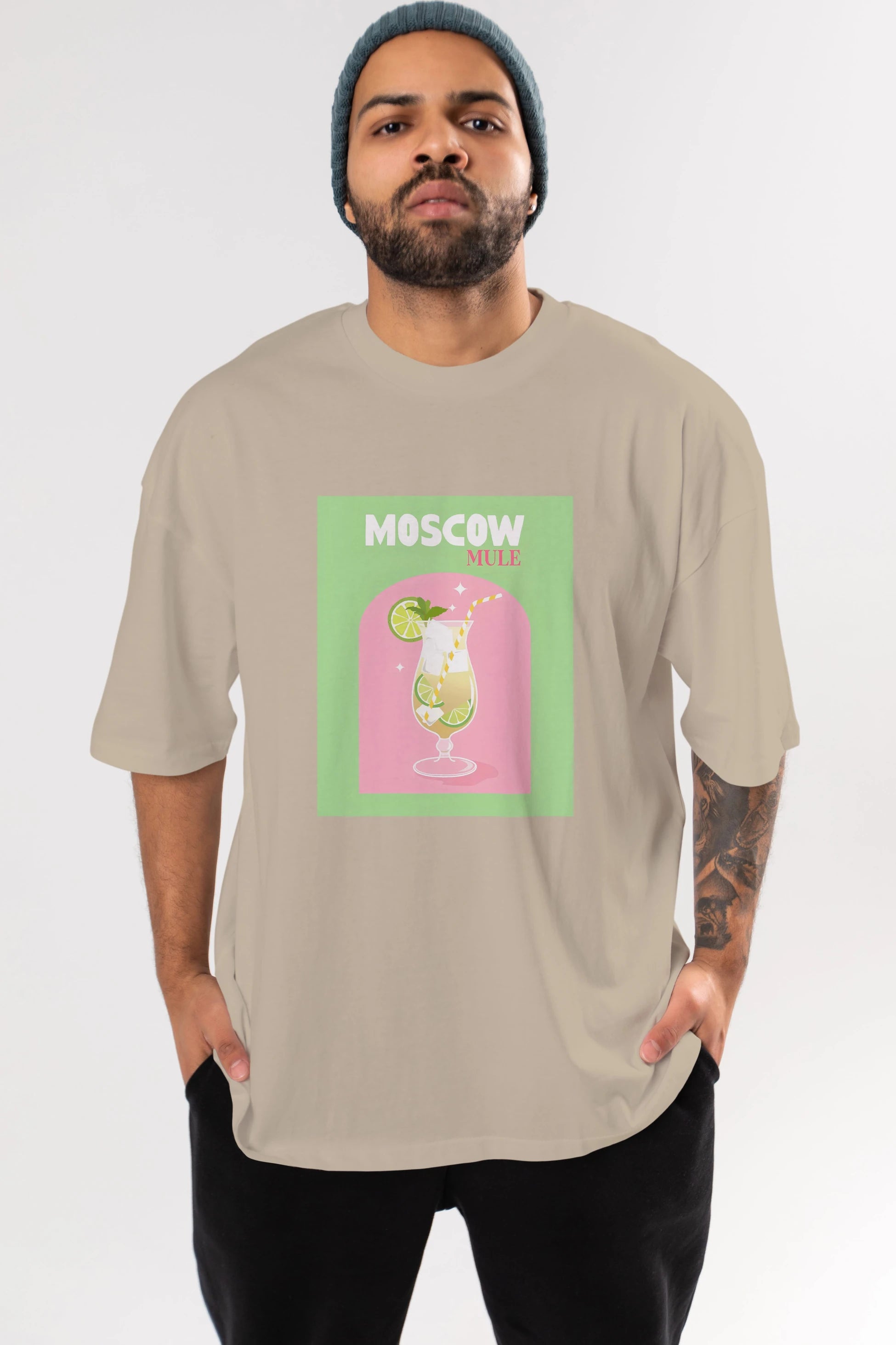 Moscow Mule 5 Ön Baskılı Oversize t-shirt Erkek Kadın Unisex %100 Pamuk Bisiklet Yaka tişort