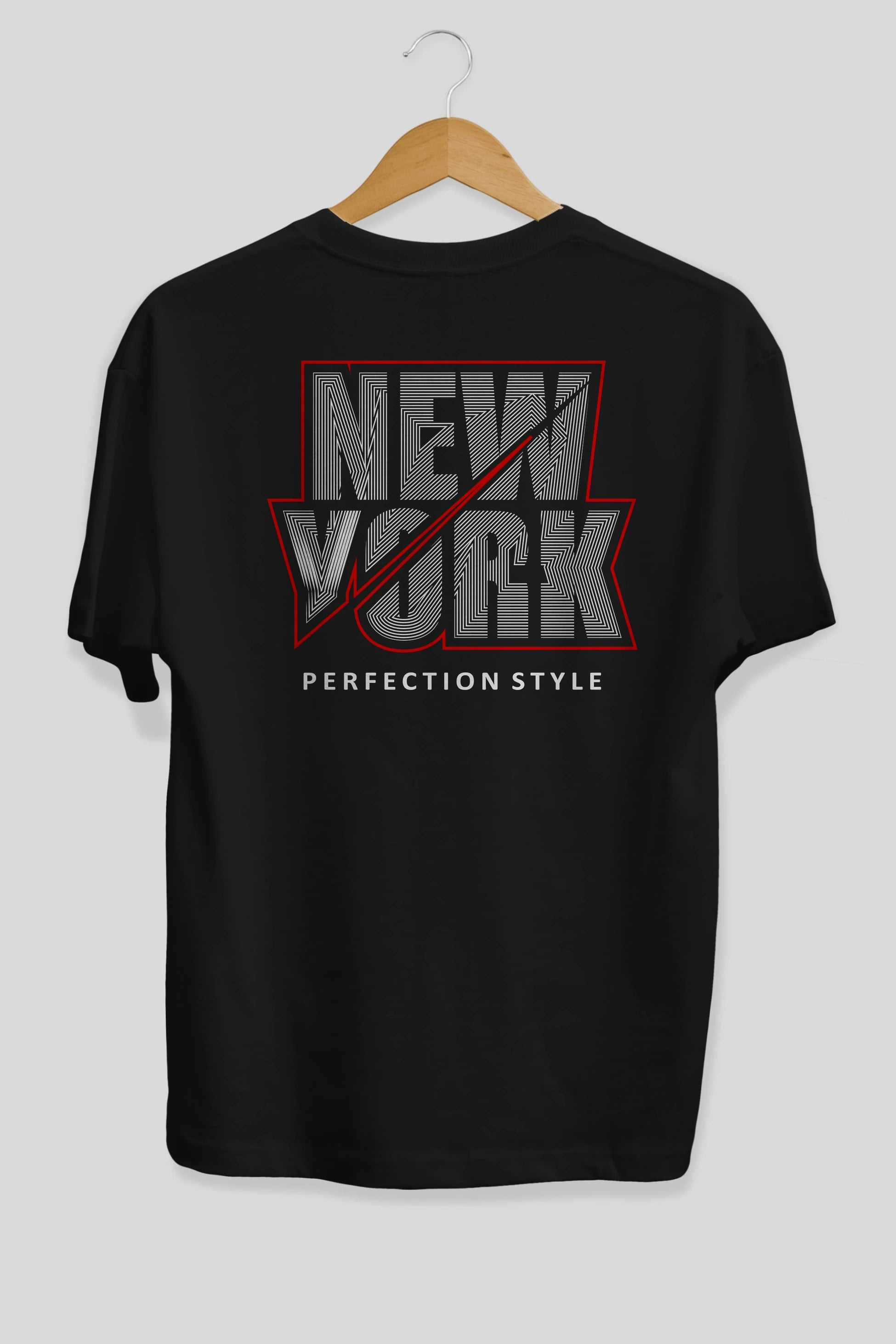 New York Perfection Style Arka Baskılı Oversize t-shirt Erkek Kadın Unisex