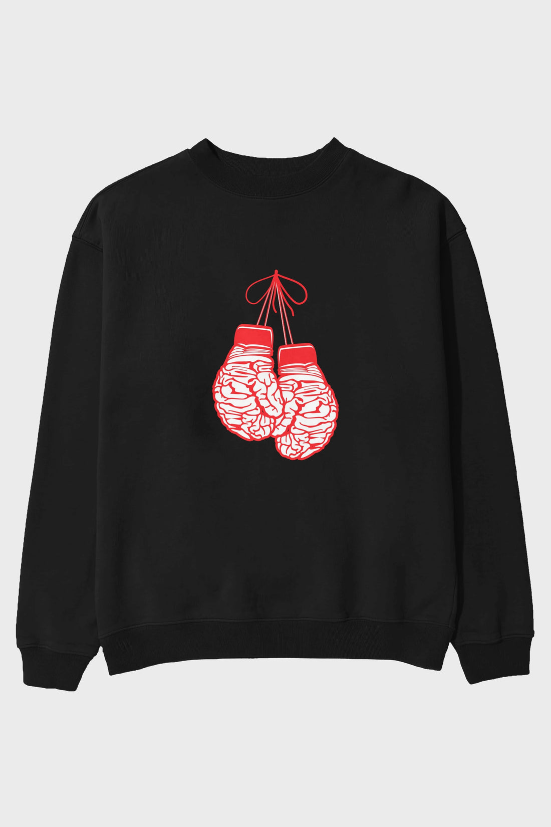 Brain Gloves Ön Baskılı Oversize Sweatshirt Erkek Kadın Unisex