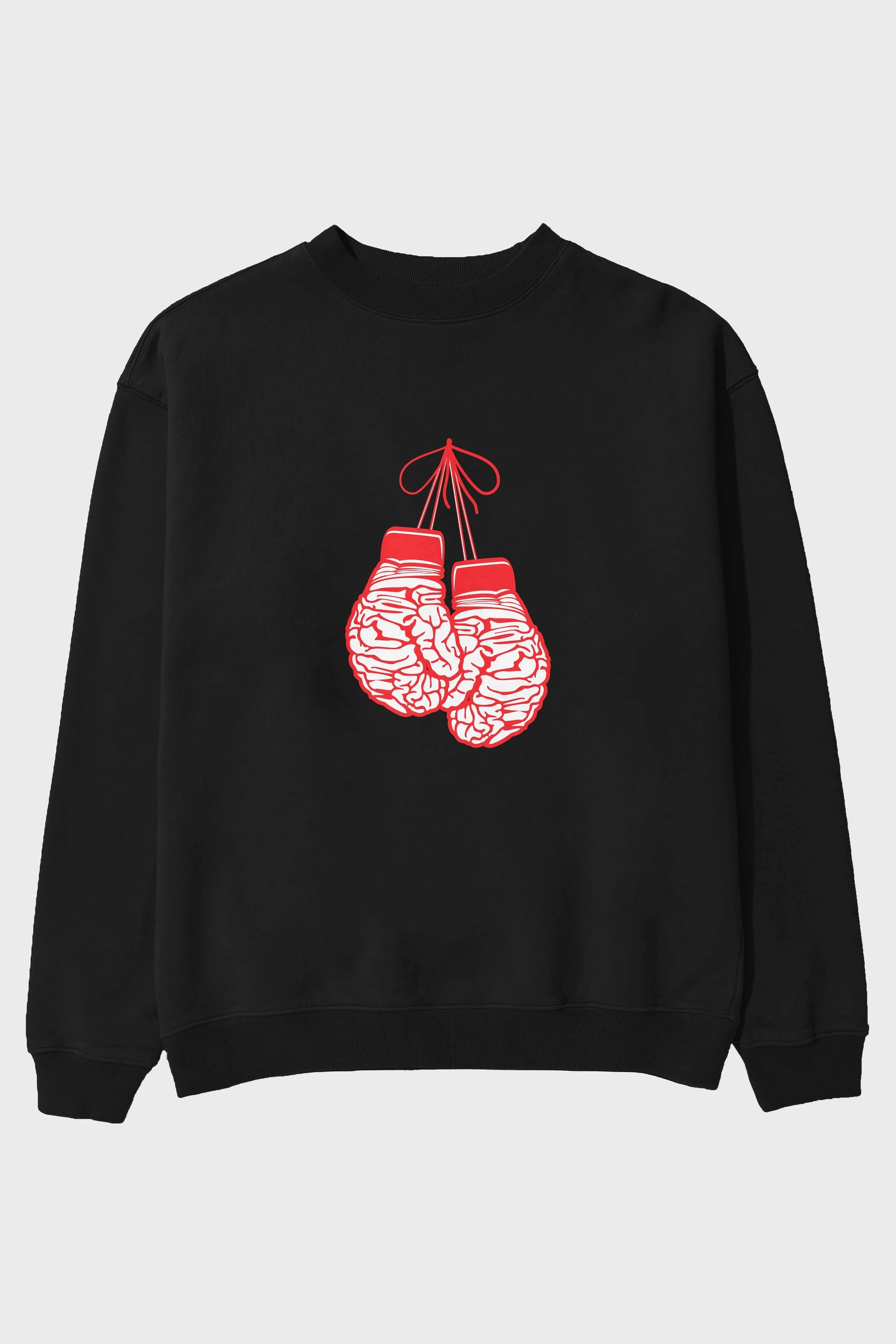 Brain Gloves Ön Baskılı Oversize Sweatshirt Erkek Kadın Unisex