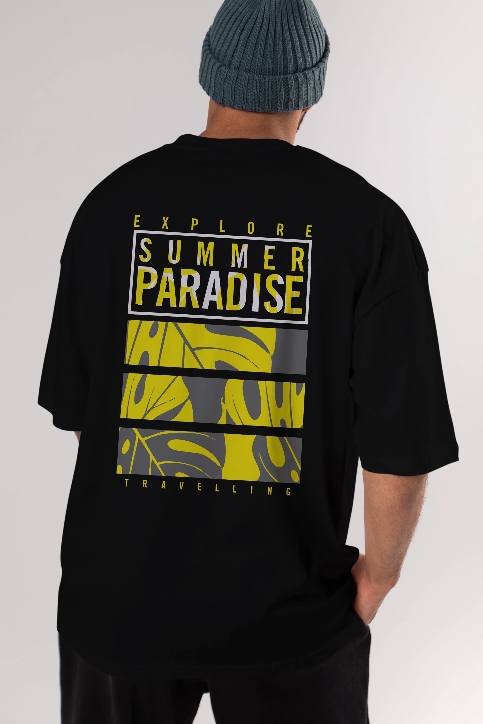 Summer Paradise Arka Baskılı Oversize t-shirt Erkek Kadın Unisex