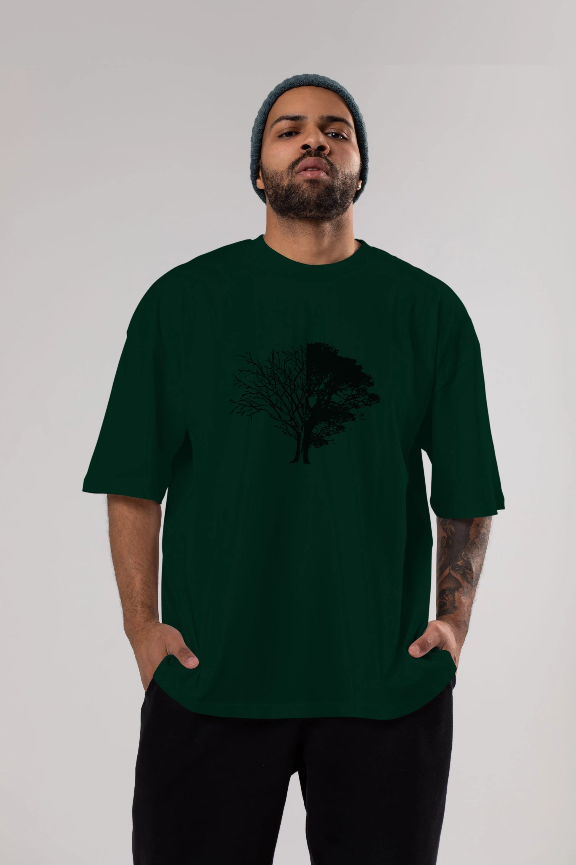 Life And Death Ön Baskılı Oversize t-shirt %100 pamuk Erkek Kadın Unisex
