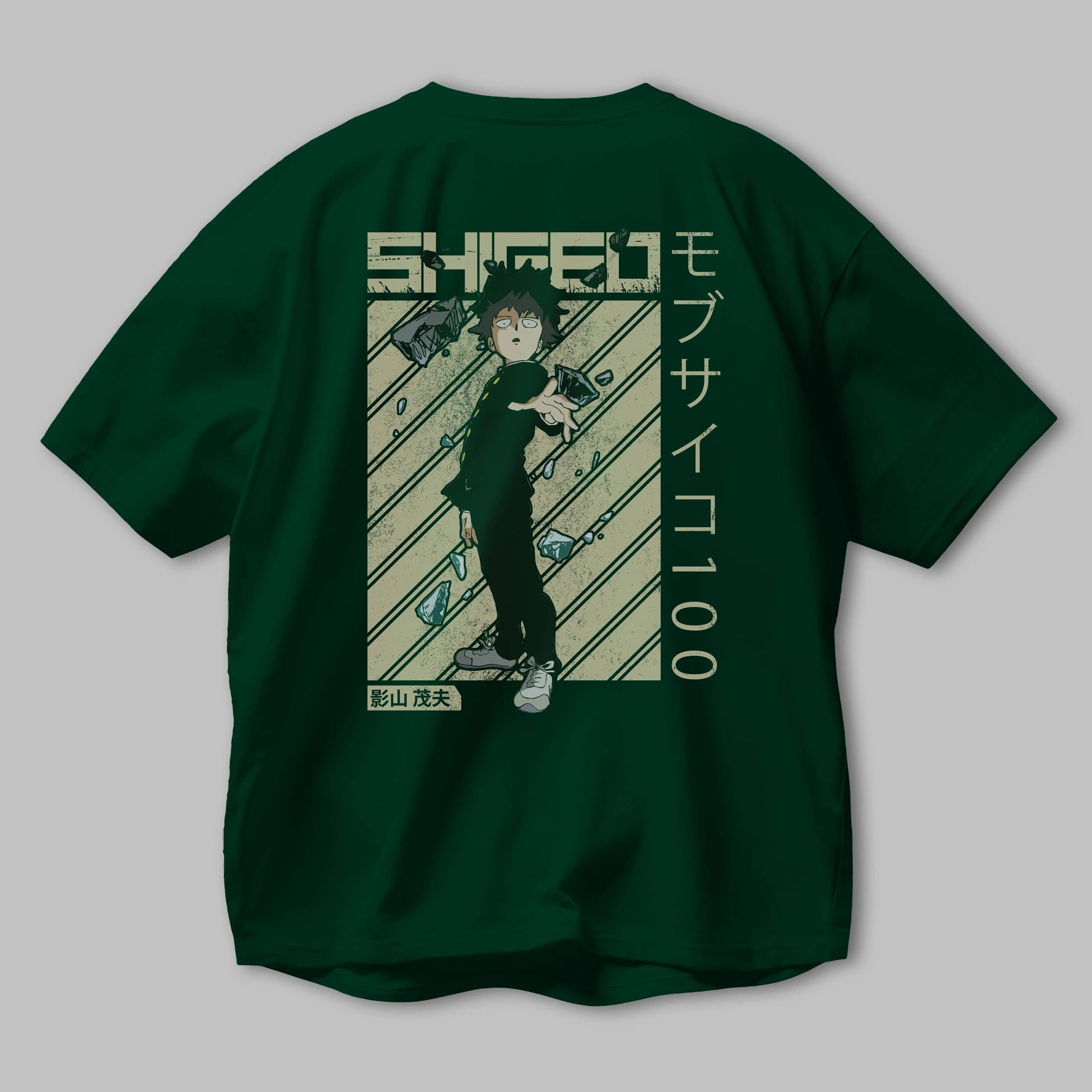 Shigeo Kageyama 3 Anime Arka Baskılı Oversize t-shirt Erkek Kadın Unisex