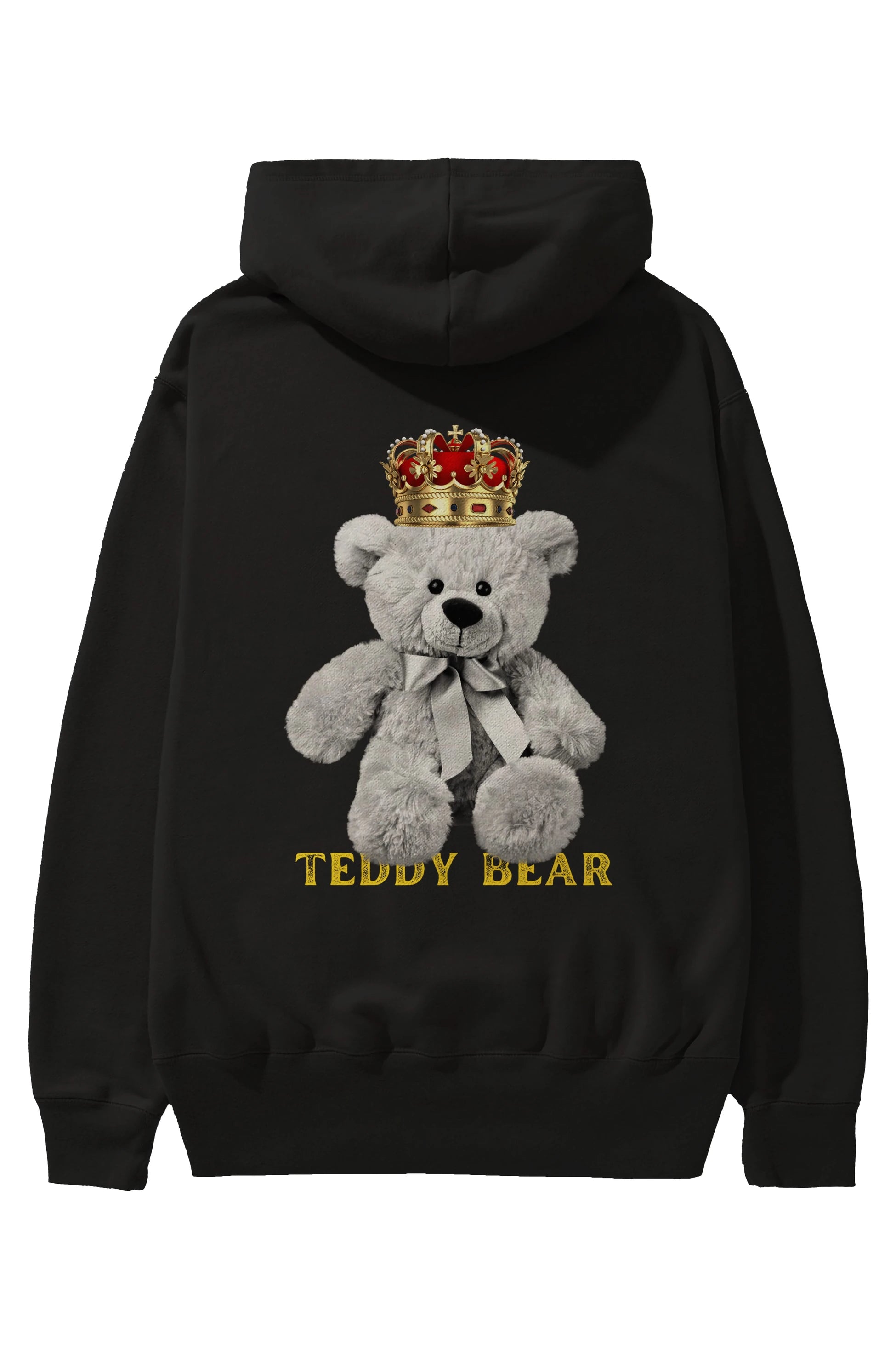 Teddy Bear Arka Baskılı Oversize Hoodie Kapüşonlu Sweatshirt Erkek Kadın Unisex