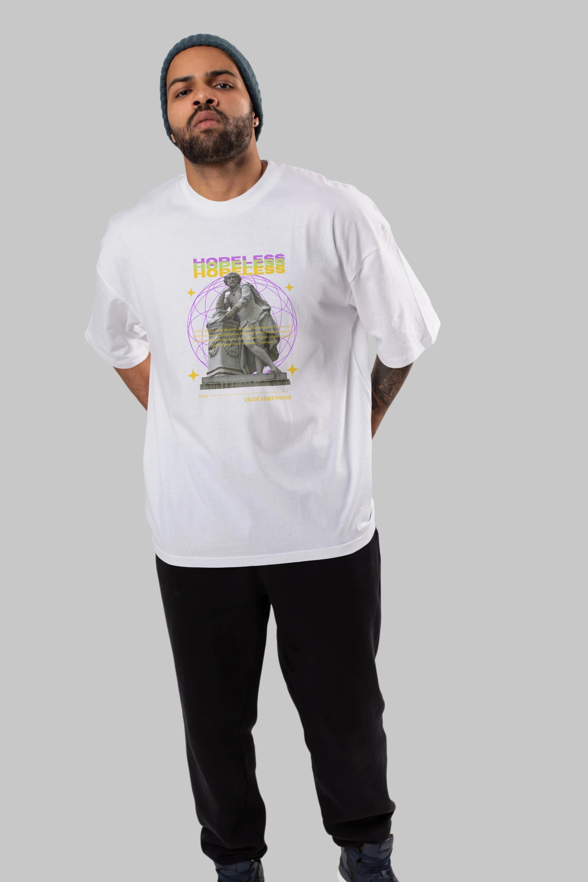 Hopeless Ön Baskılı Oversize t-shirt Erkek Kadın Unisex