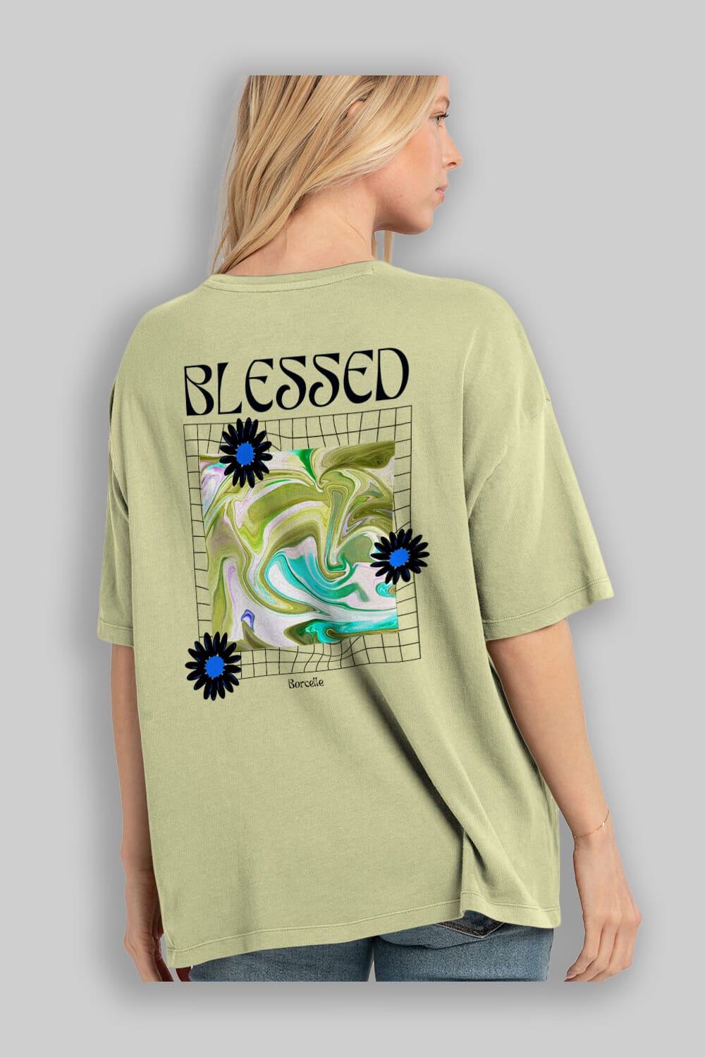 Blessed Arka Baskılı Oversize t-shirt Erkek Kadın Unisex