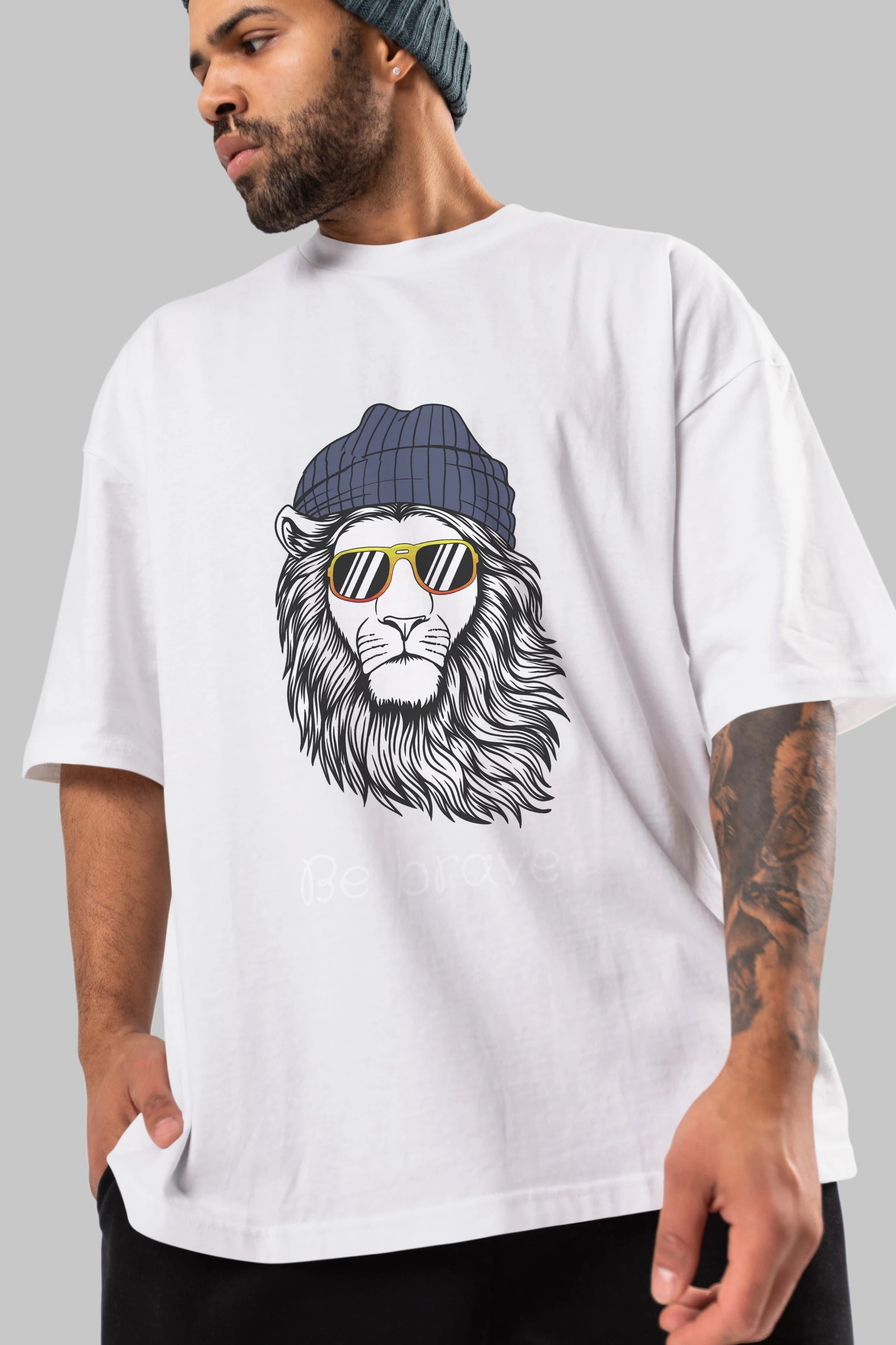Be Brave Ön Baskılı Oversize t-shirt Erkek Kadın Unisex