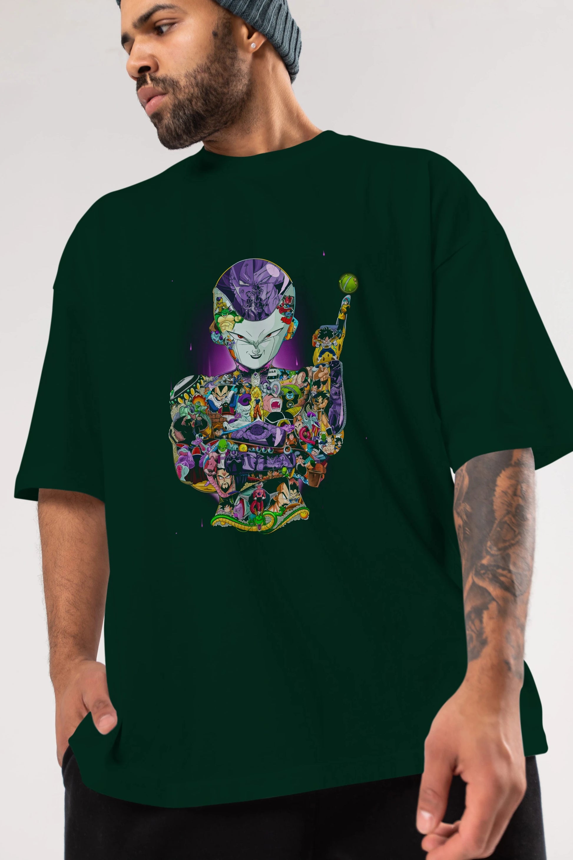 DRAGON BALL ART (4) Anime Ön Baskılı Oversize t-shirt %100 pamuk Erkek Kadın Unisex
