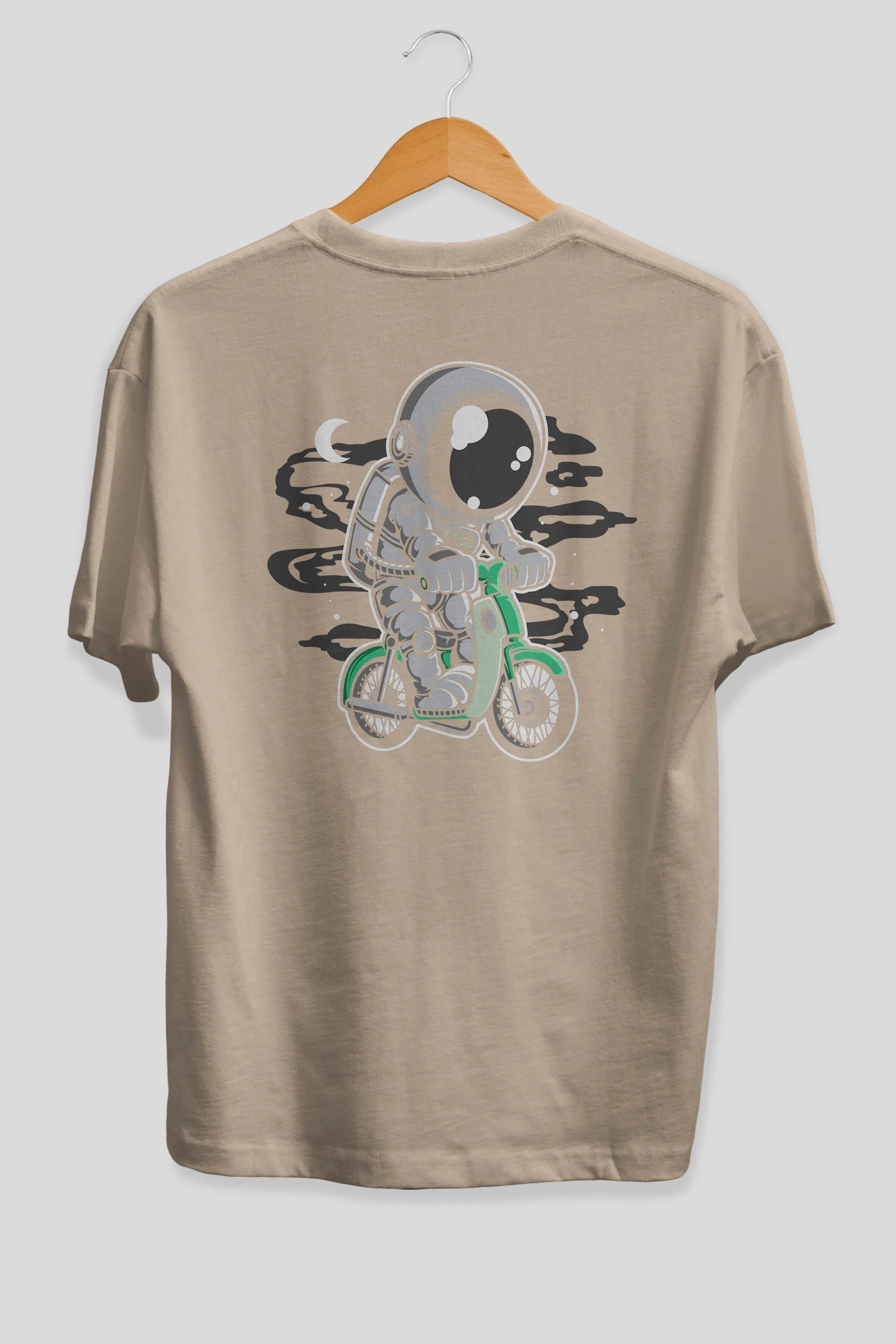 Astronaut Classic Motorbike Arka Baskılı Oversize t-shirt Erkek Kadın Unisex