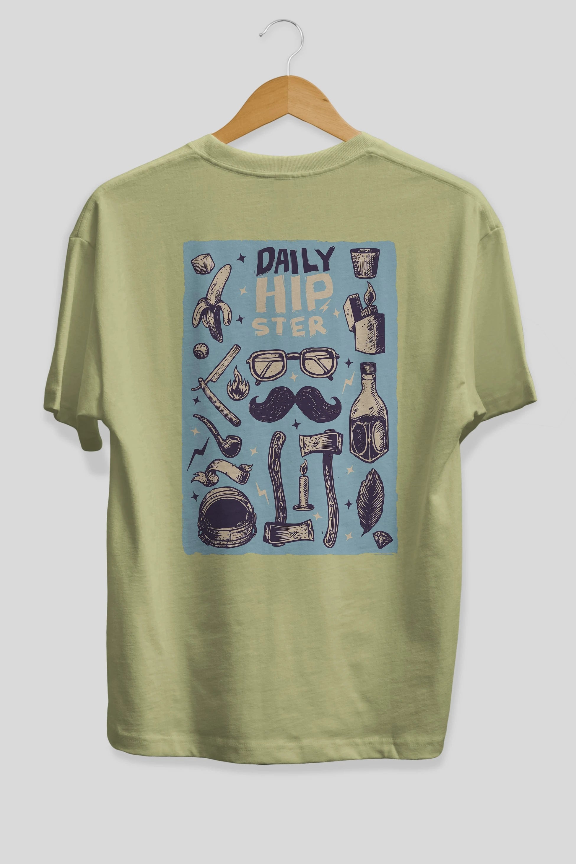 Hipster Arka Baskılı Oversize t-shirt Erkek Kadın Unisex %100 Pamuk