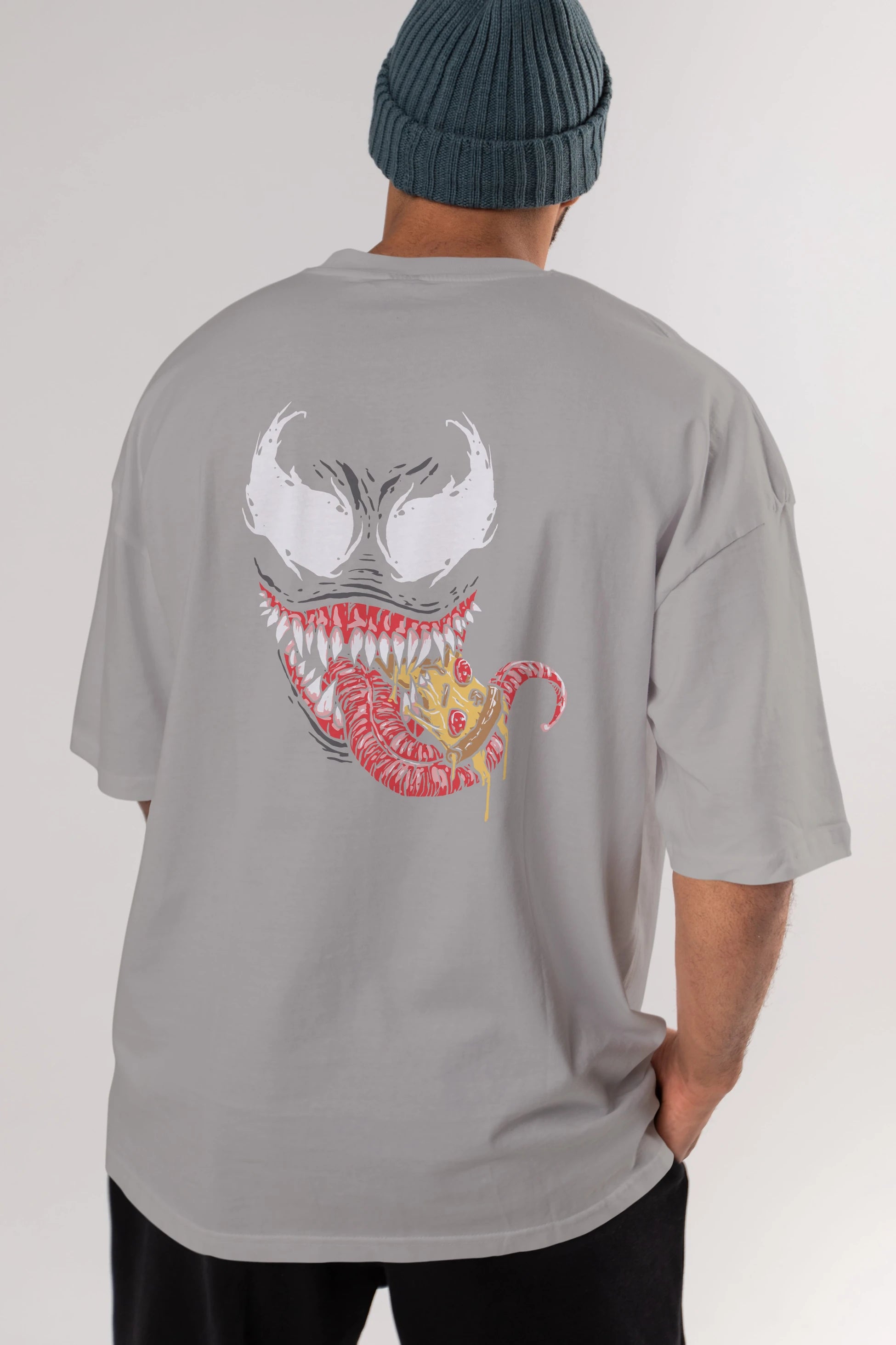Venom (1) Arka Baskılı Oversize t-shirt Erkek Kadın Unisex %100 Pamuk Bisiklet Yaka tişort