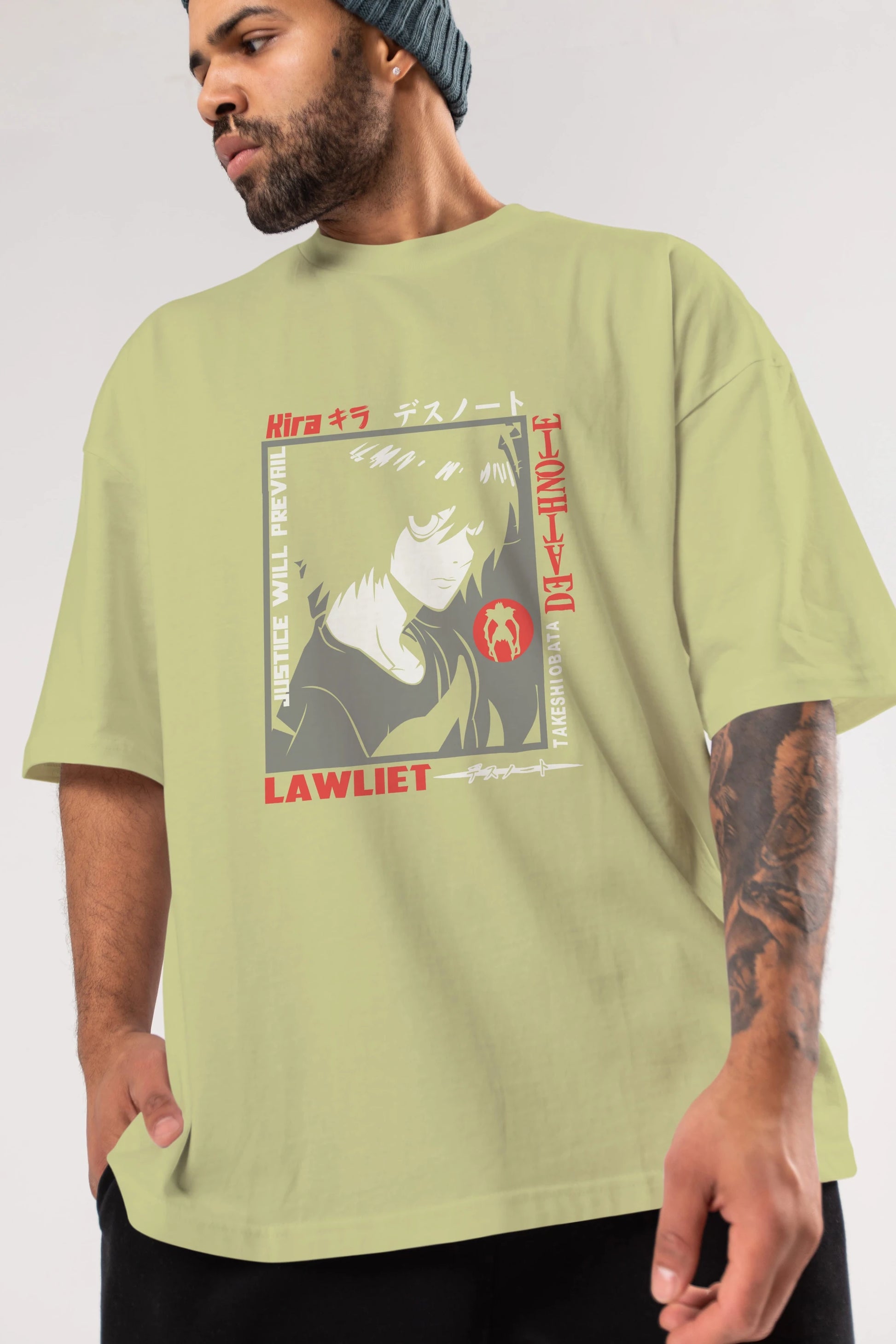 DEATH NOTE Anime Ön Baskılı Oversize t-shirt %100 pamuk Erkek Kadın Unisex