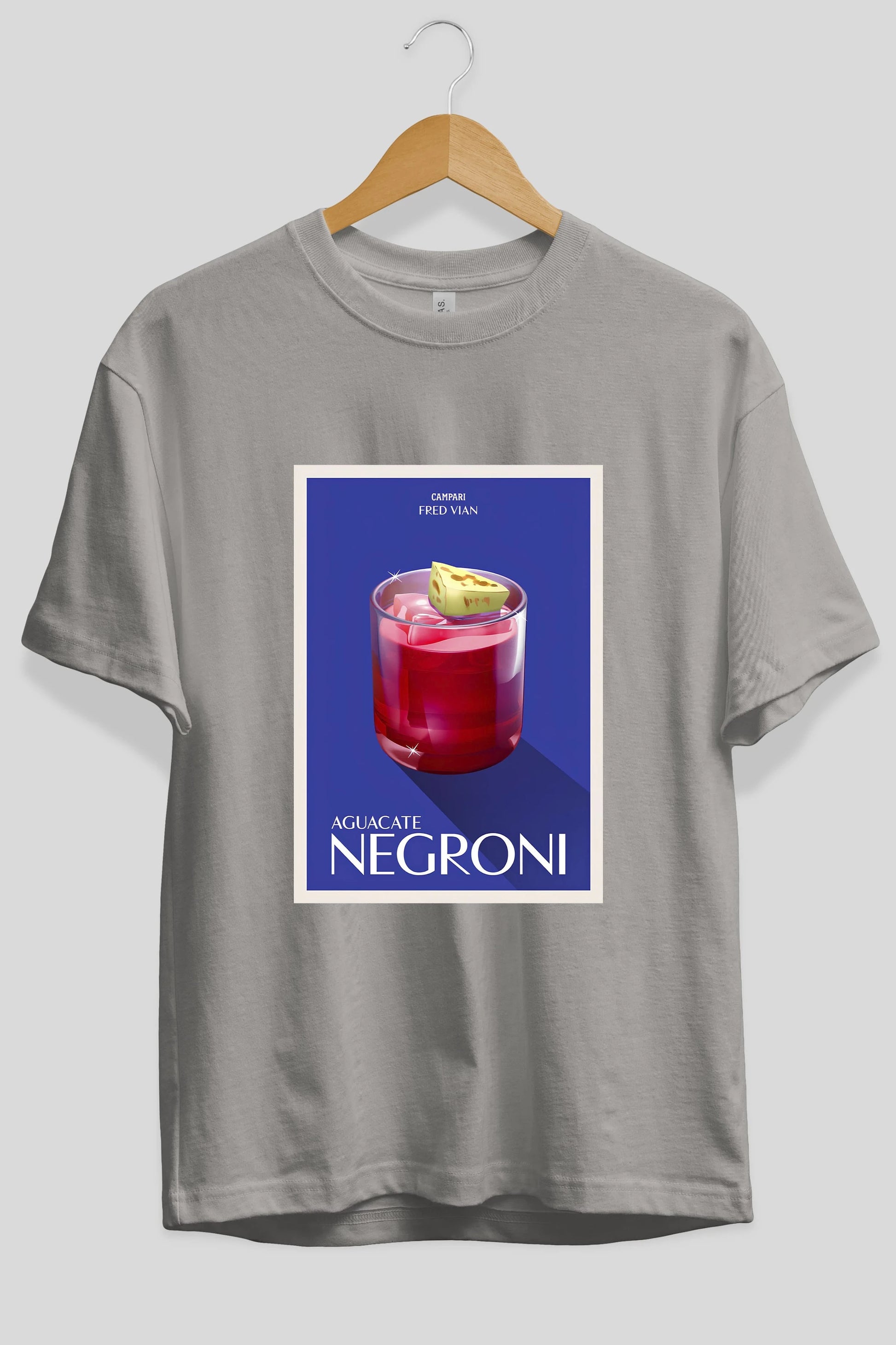 Aguacate Negroni Ön Baskılı Oversize t-shirt Erkek Kadın Unisex %100 Pamuk Bisiklet Yaka tişort