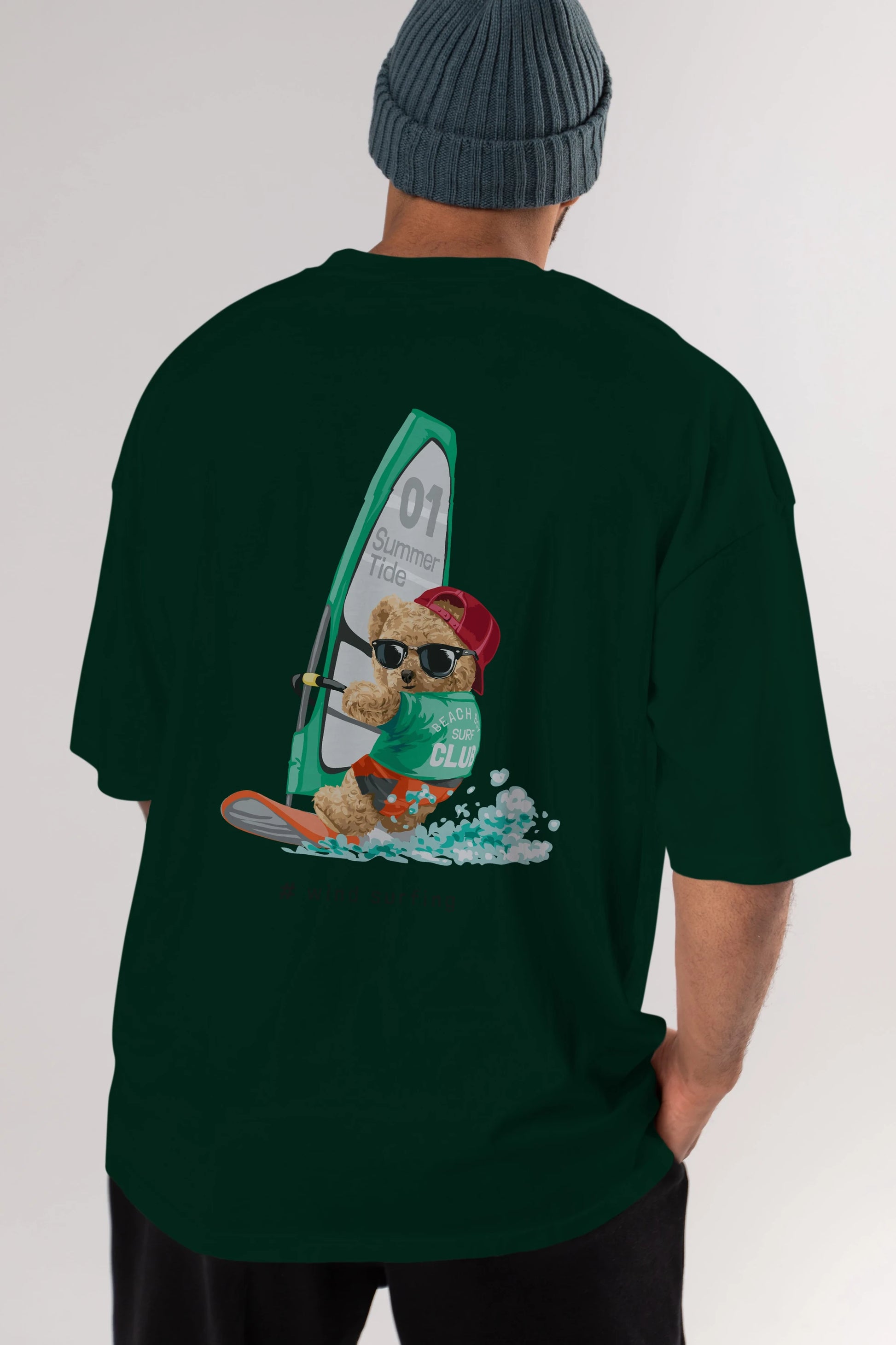 Teddy Bear Summer Tide Arka Baskılı Oversize t-shirt Erkek Kadın Unisex %100 Pamuk