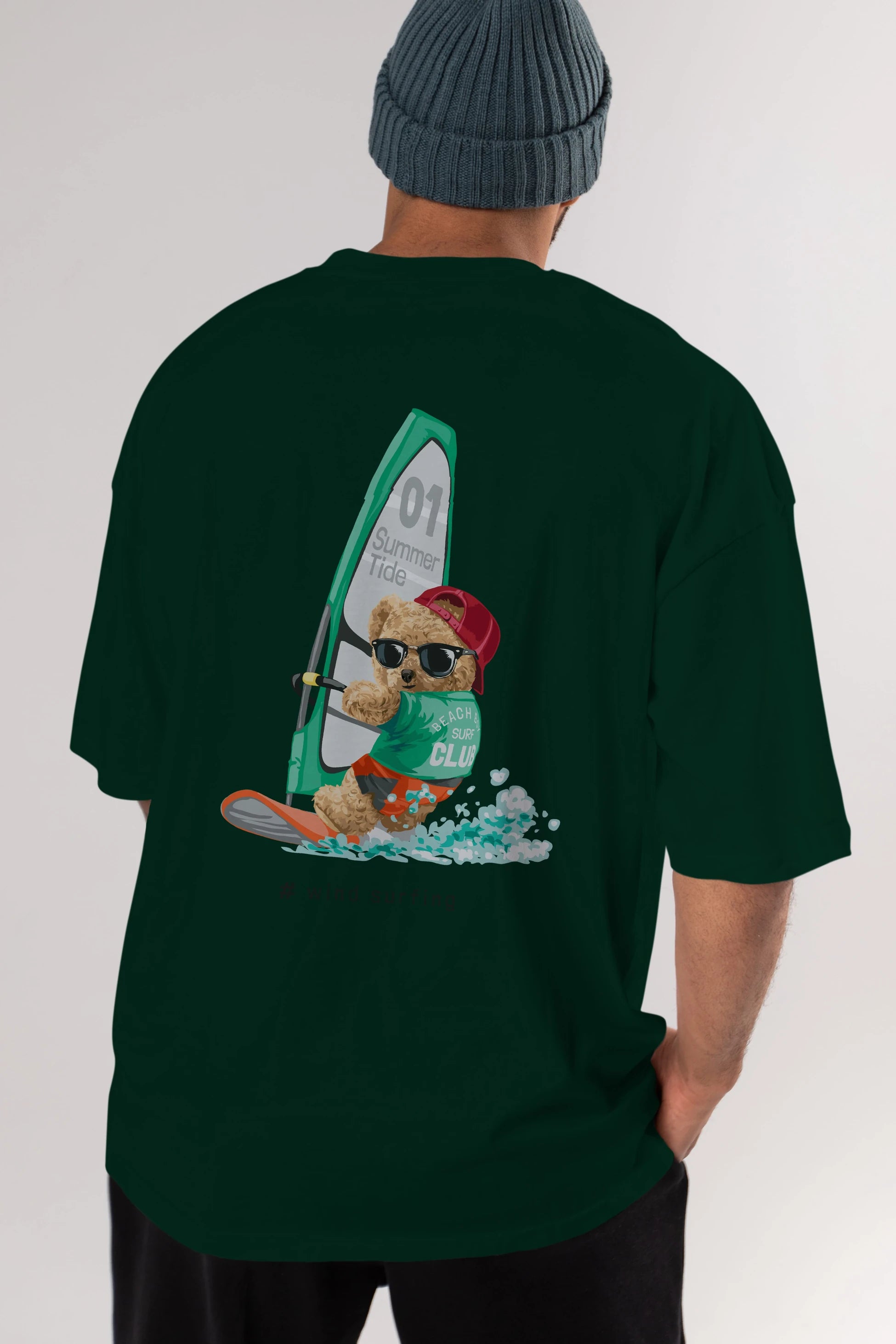 Teddy Bear Summer Tide Arka Baskılı Oversize t-shirt Erkek Kadın Unisex %100 Pamuk