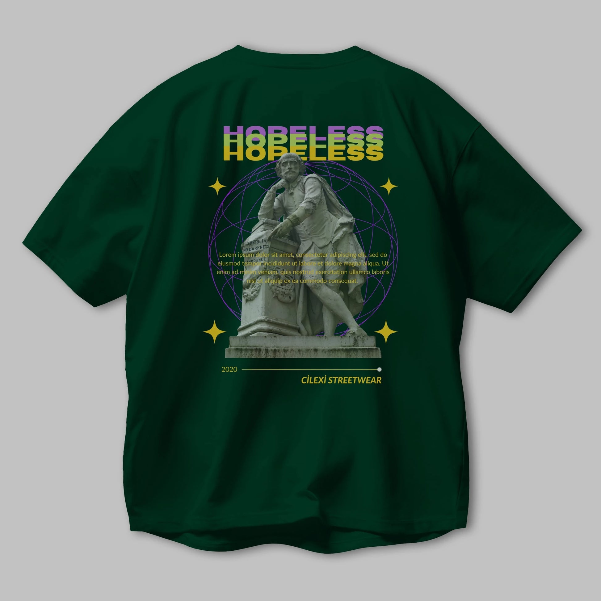 Hopeless Arka Baskılı Oversize t-shirt Erkek Kadın Unisex