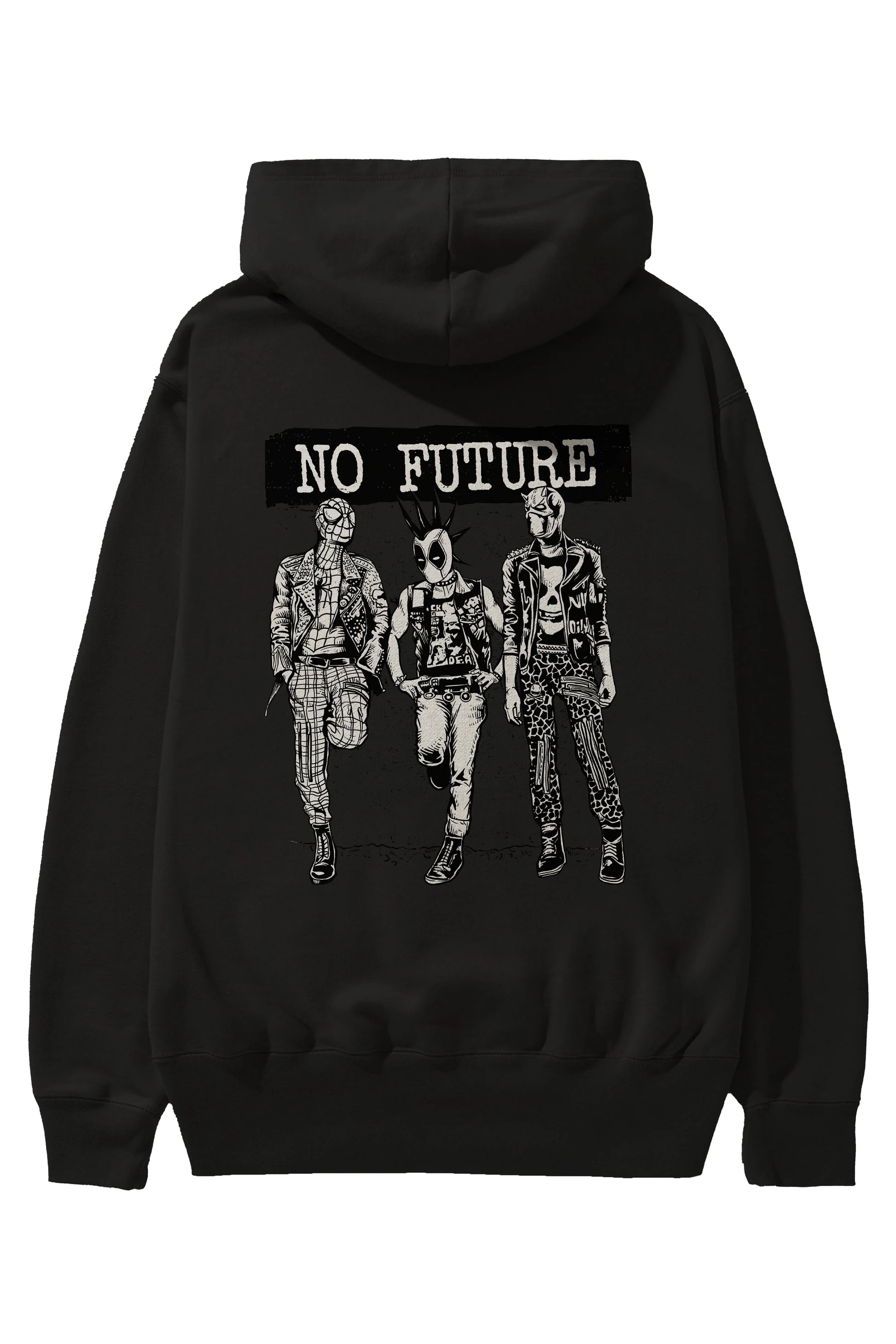 No Future Arka Baskılı Hoodie Oversize Kapüşonlu Sweatshirt Erkek Kadın Unisex
