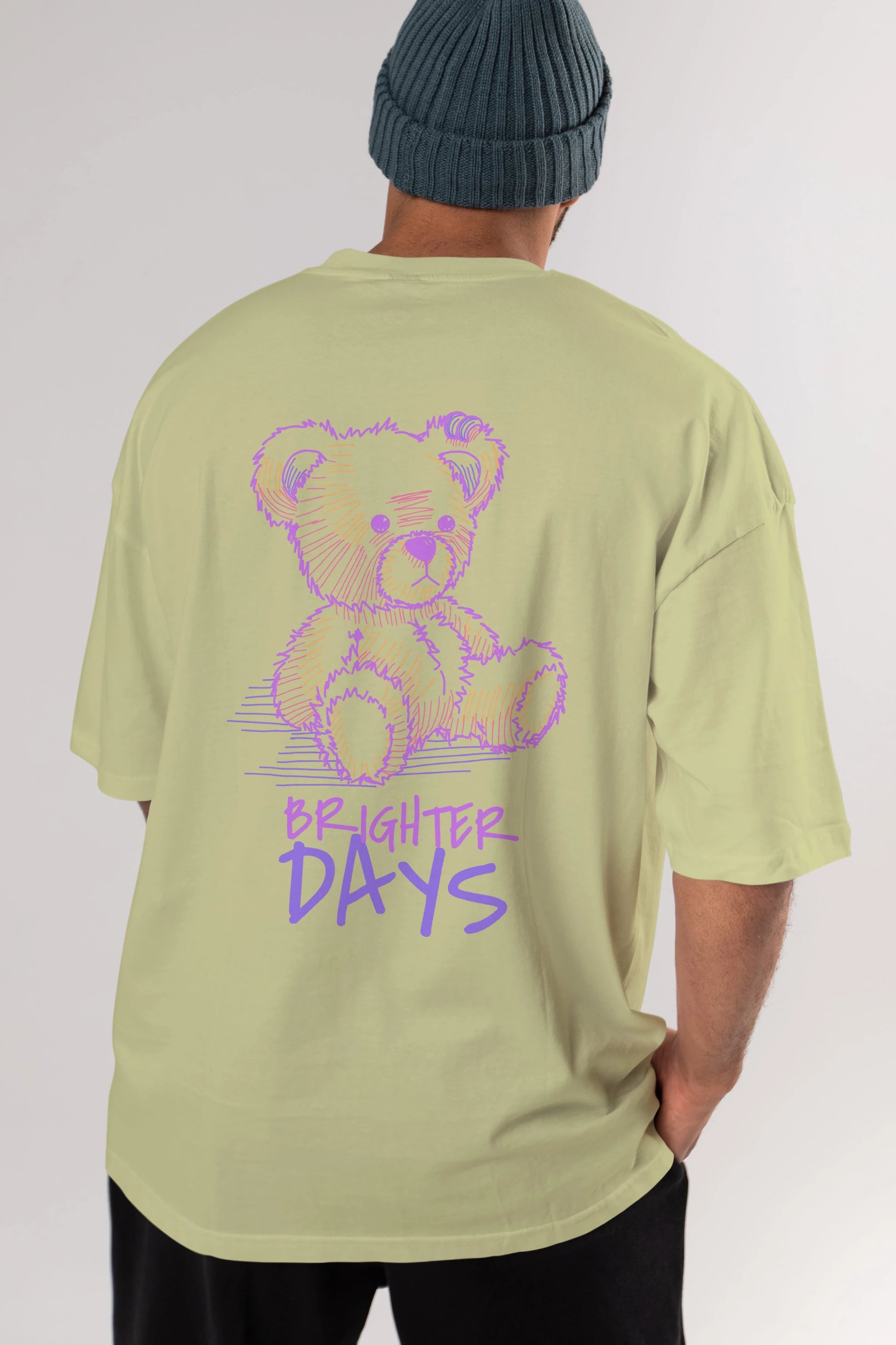 Brighter Days Arka Baskılı Oversize t-shirt Erkek Kadın Unisex