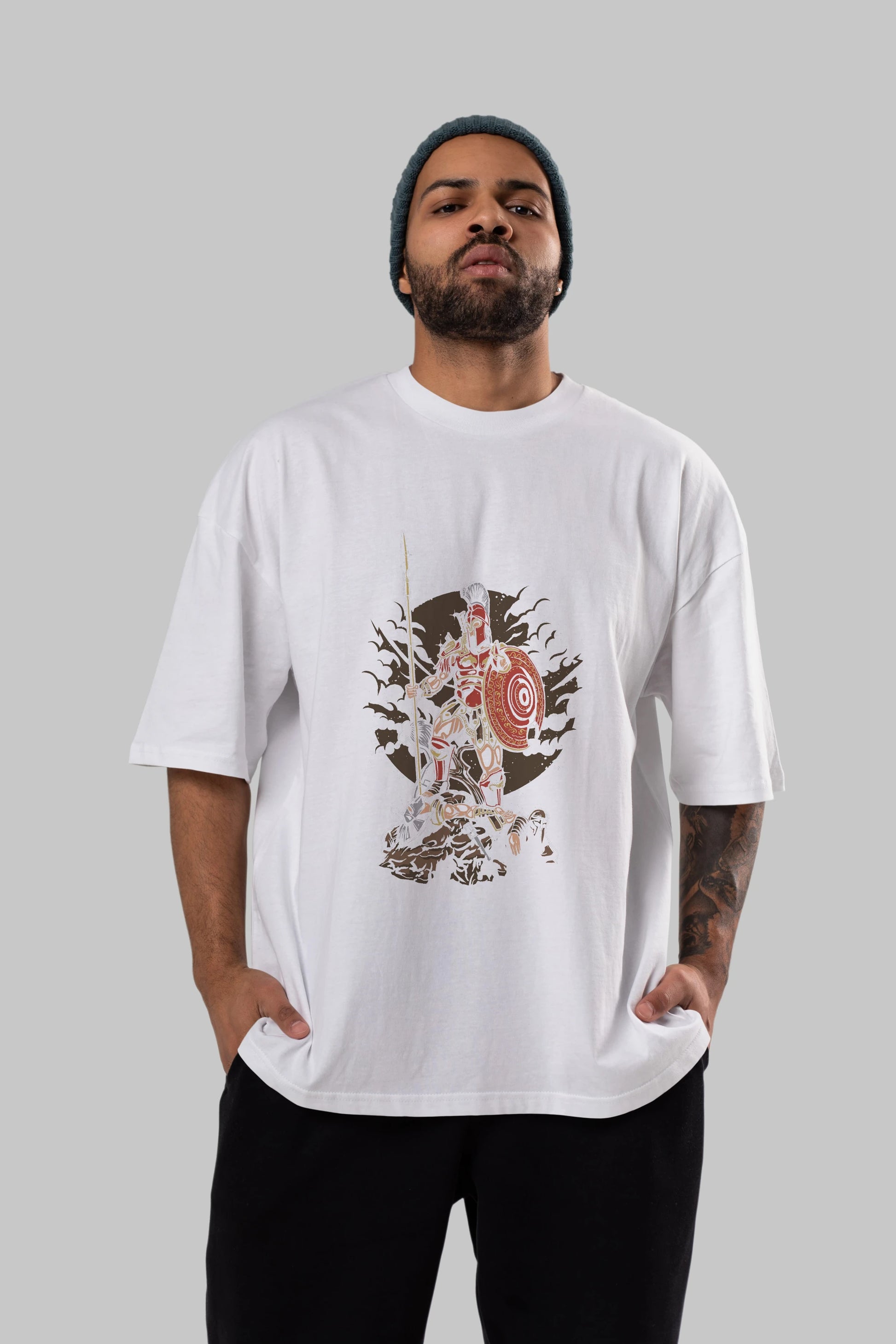 Sparta Ön Baskılı Oversize t-shirt Erkek Kadın Unisex %100 Pamuk tişort