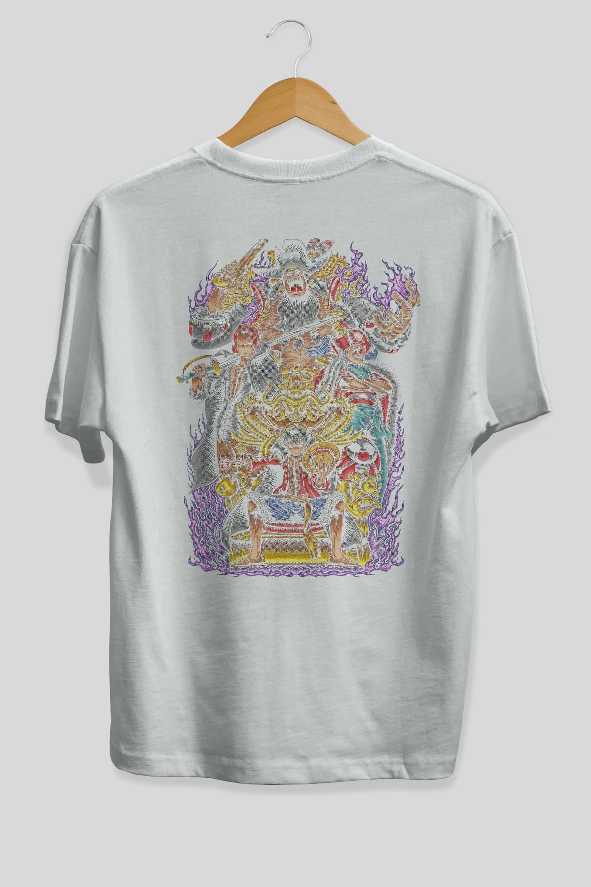 ONE PIECE (8) Anime Arka Baskılı Oversize t-shirt Erkek Kadın Unisex