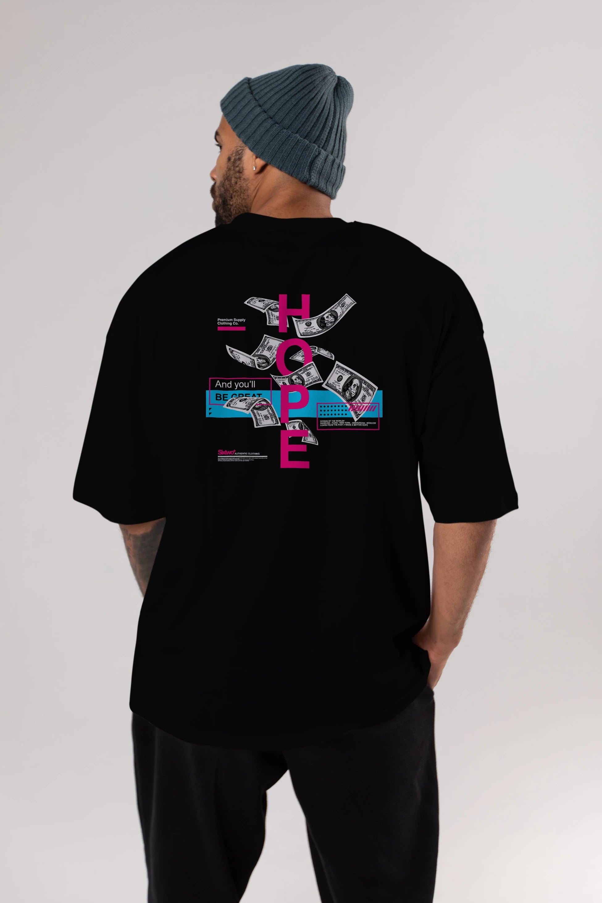 Hope Arka Baskılı Oversize t-shirt Erkek Kadın Unisex