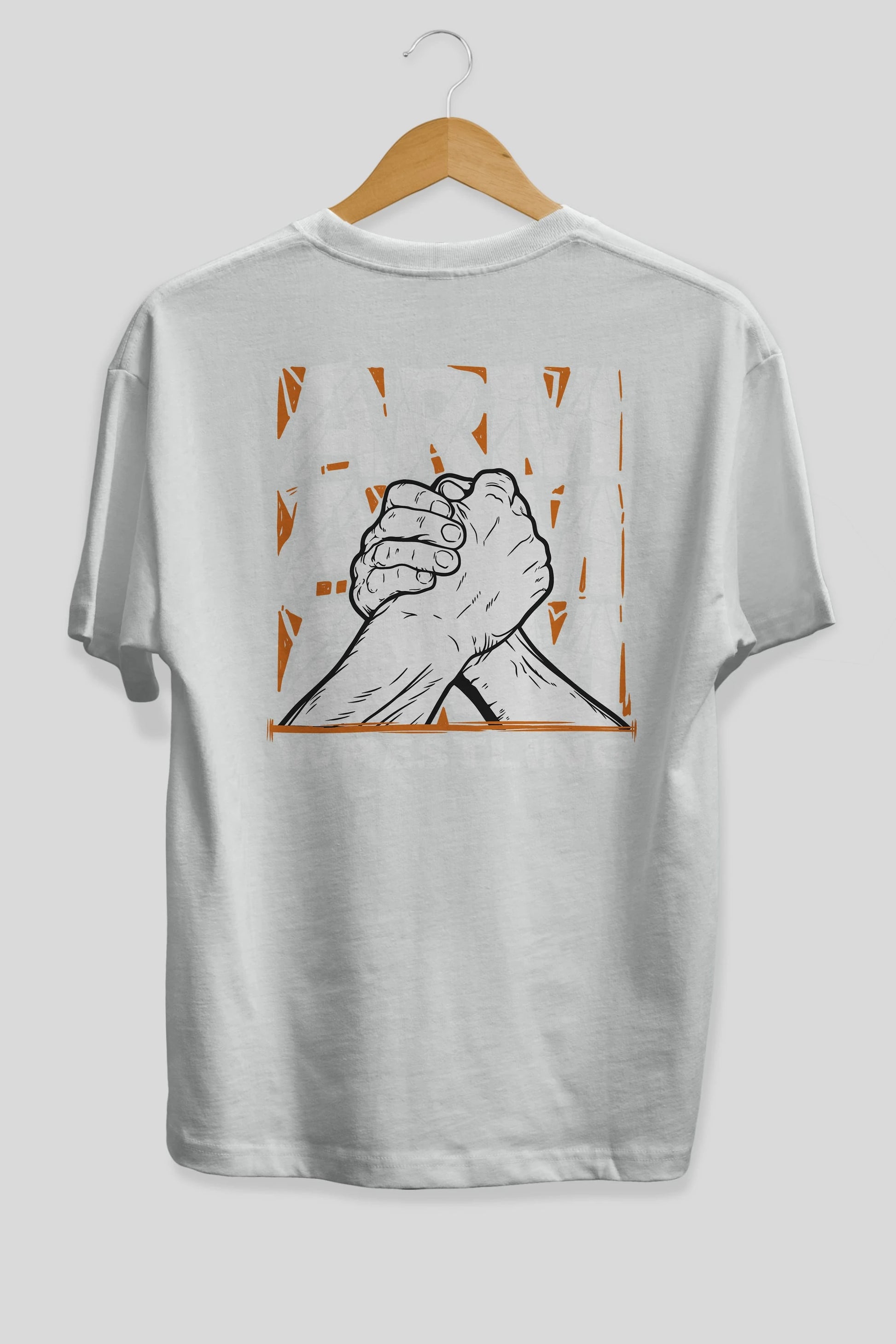 Arm Wrestling Arka Baskılı Oversize t-shirt Erkek Kadın Unisex