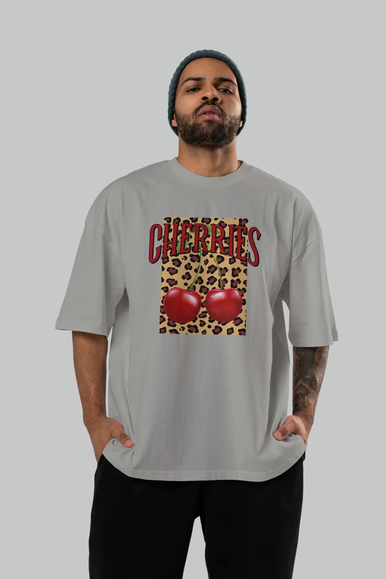 Cherry Cherries 6 Ön Baskılı Oversize t-shirt Erkek Kadın Pamuk Bisiklet Yaka tişort