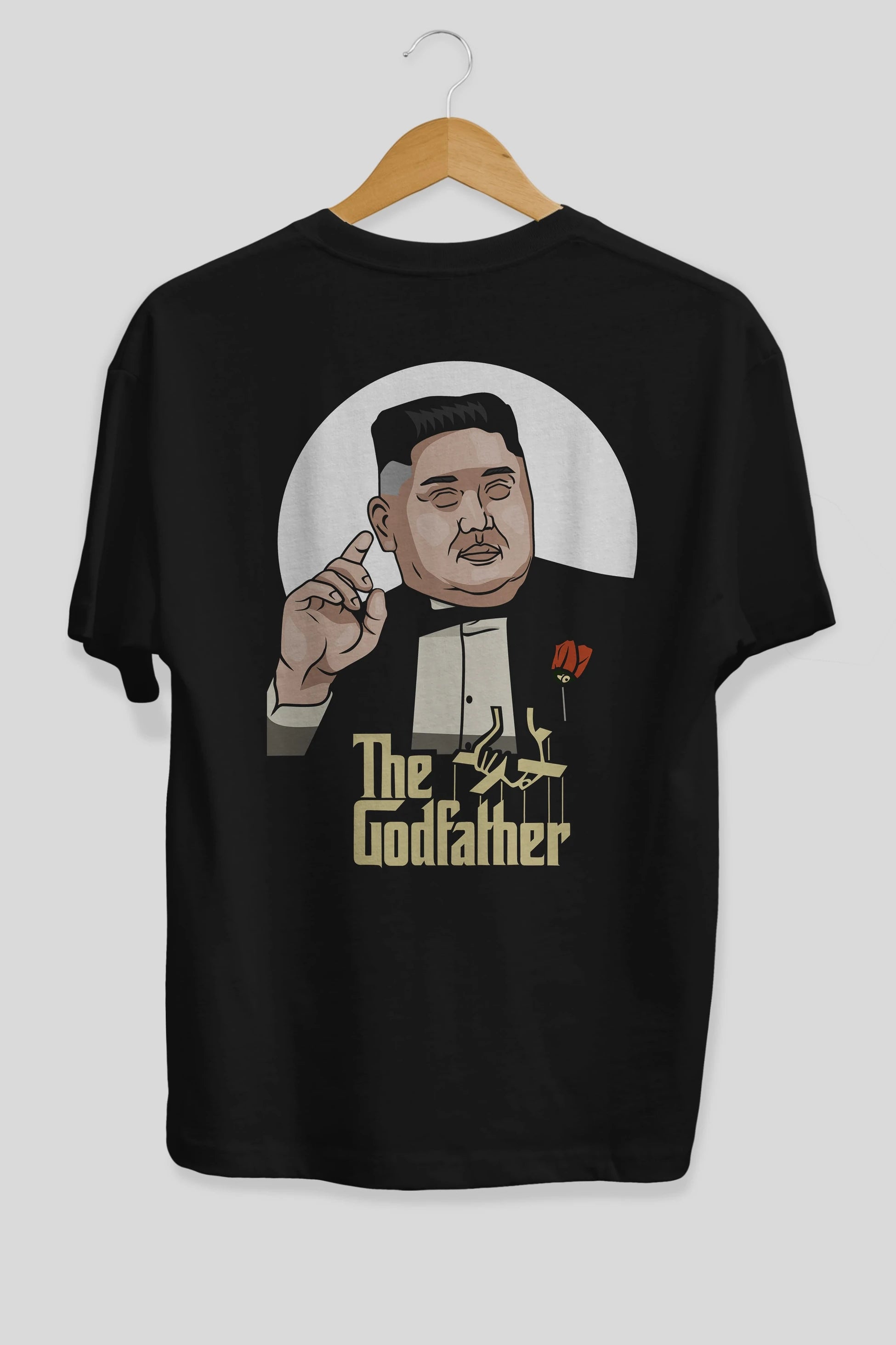 Godfather Jong Un Arka Baskılı Oversize t-shirt Erkek Kadın Unisex %100 Pamuk tişort