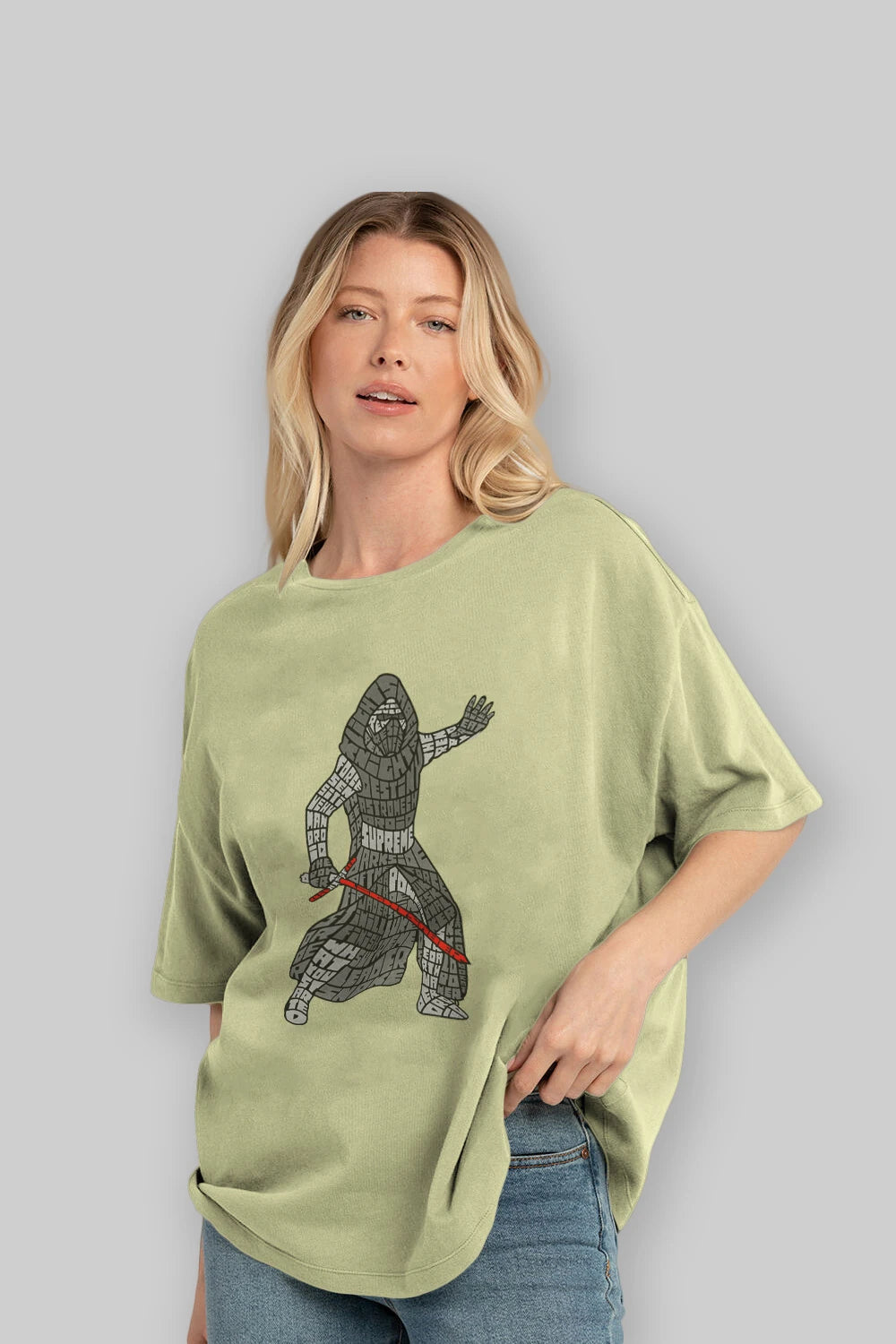 Kylo Ön Baskılı Oversize t-shirt %100 pamuk Erkek Kadın Unisex