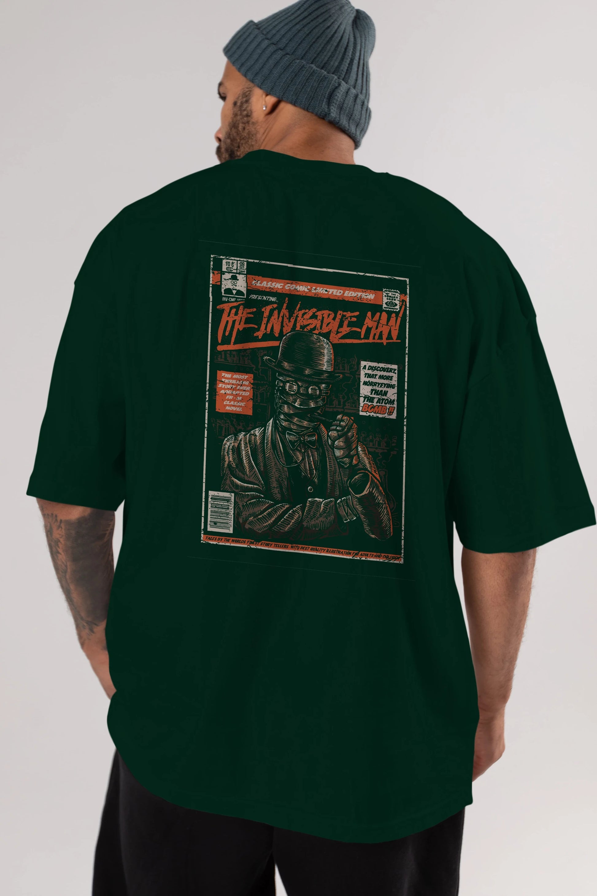 The Invisible Man Arka Baskılı Oversize t-shirt Erkek Kadın Unisex %100 Pamuk