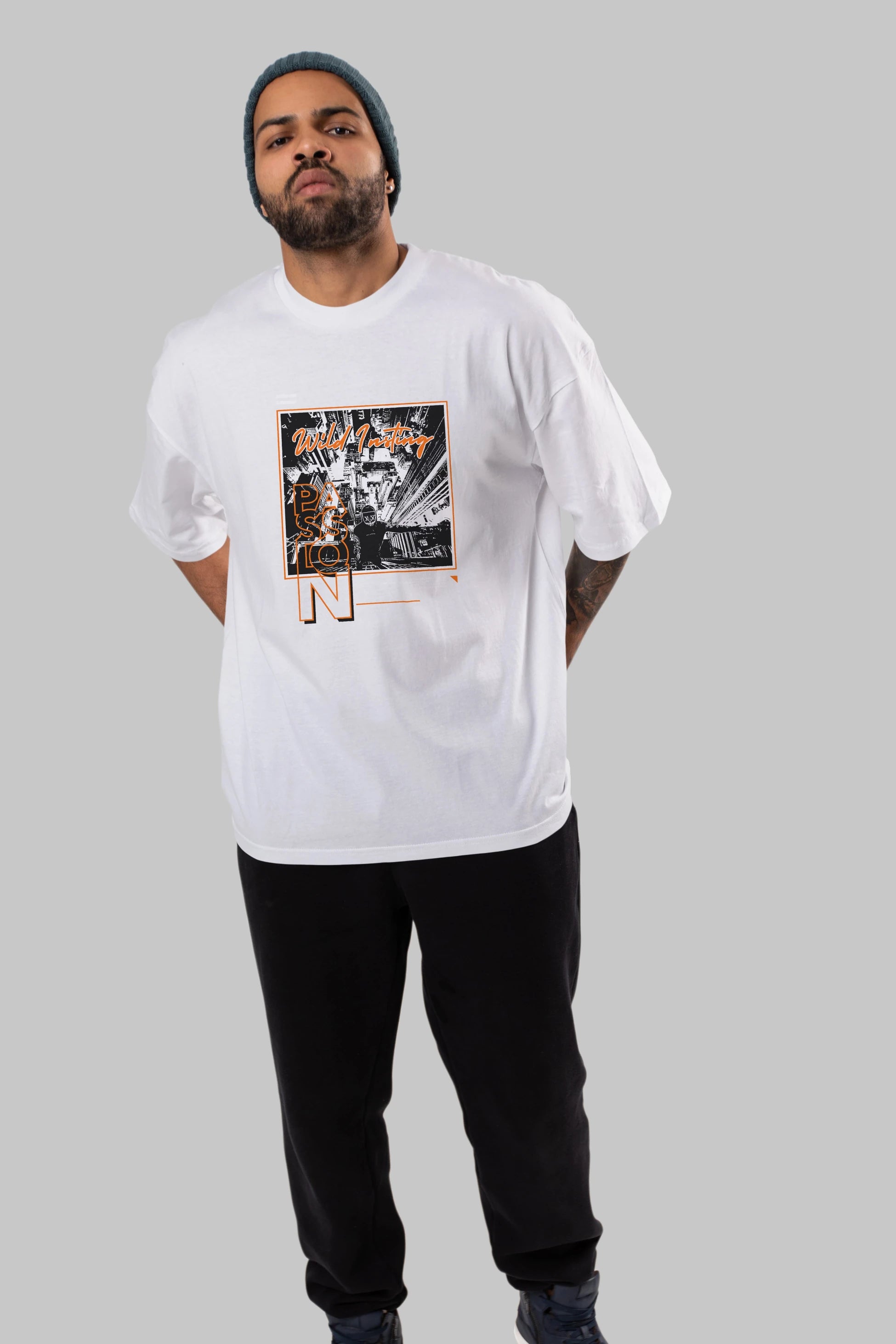 Wild Passion Ön Baskılı Oversize t-shirt Erkek Kadın Unisex