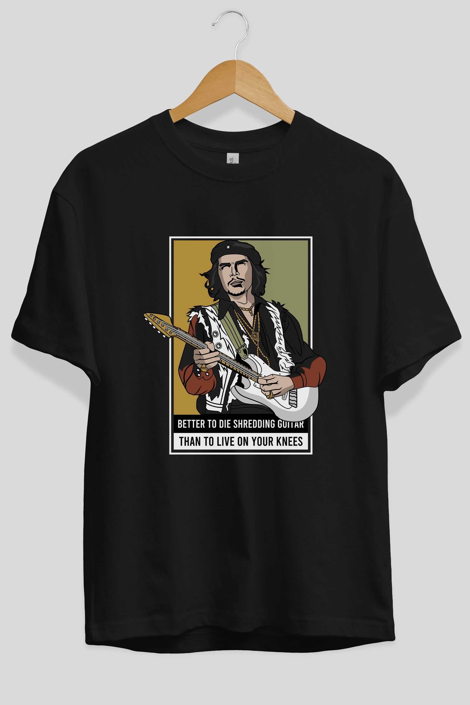 Che Guevara Hendrix Ön Baskılı Oversize t-shirt Erkek Kadın Unisex %100 Pamuk tişort