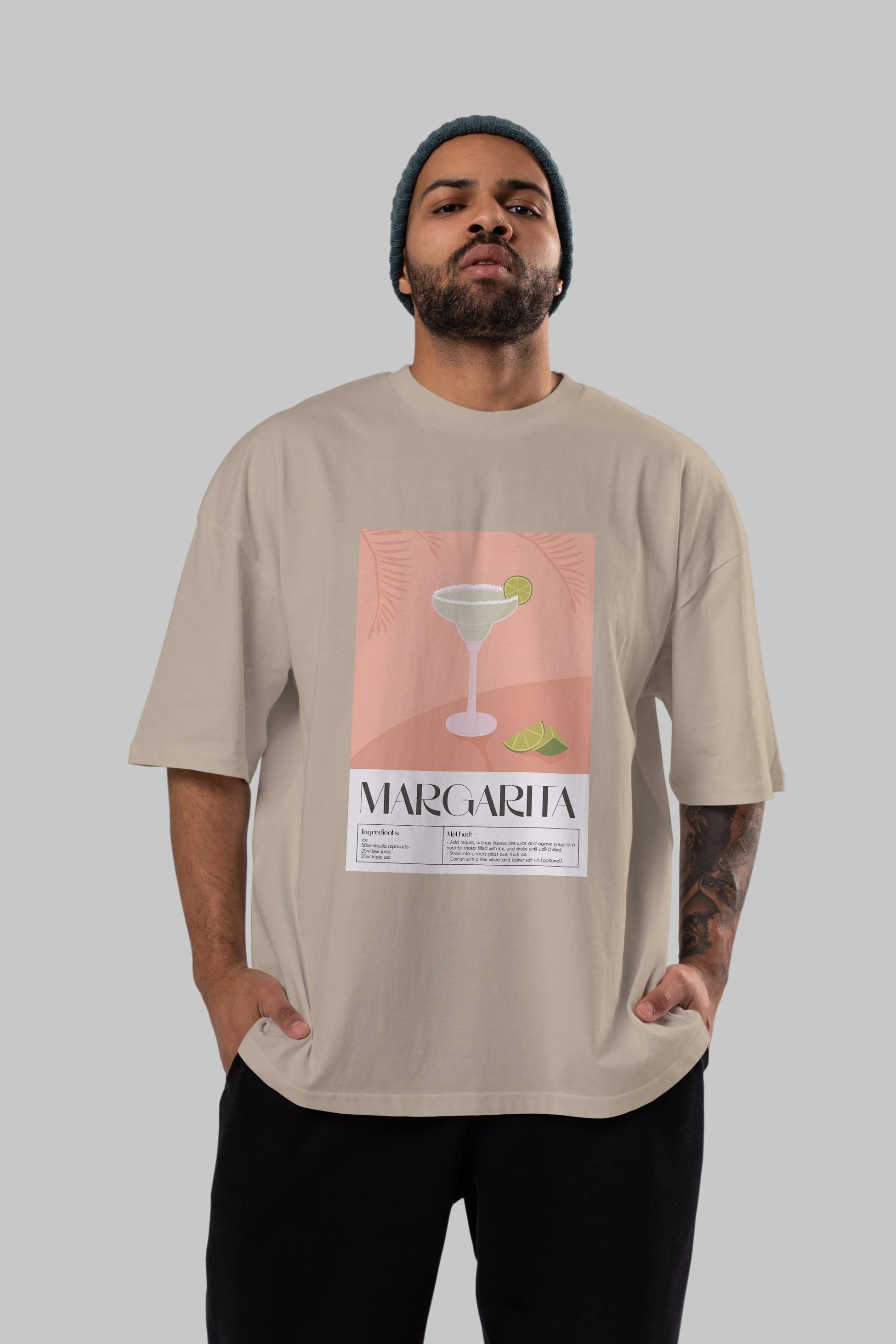 Margarita 5 Ön Baskılı Oversize t-shirt Erkek Kadın Unisex %100 Pamuk Bisiklet Yaka tişort
