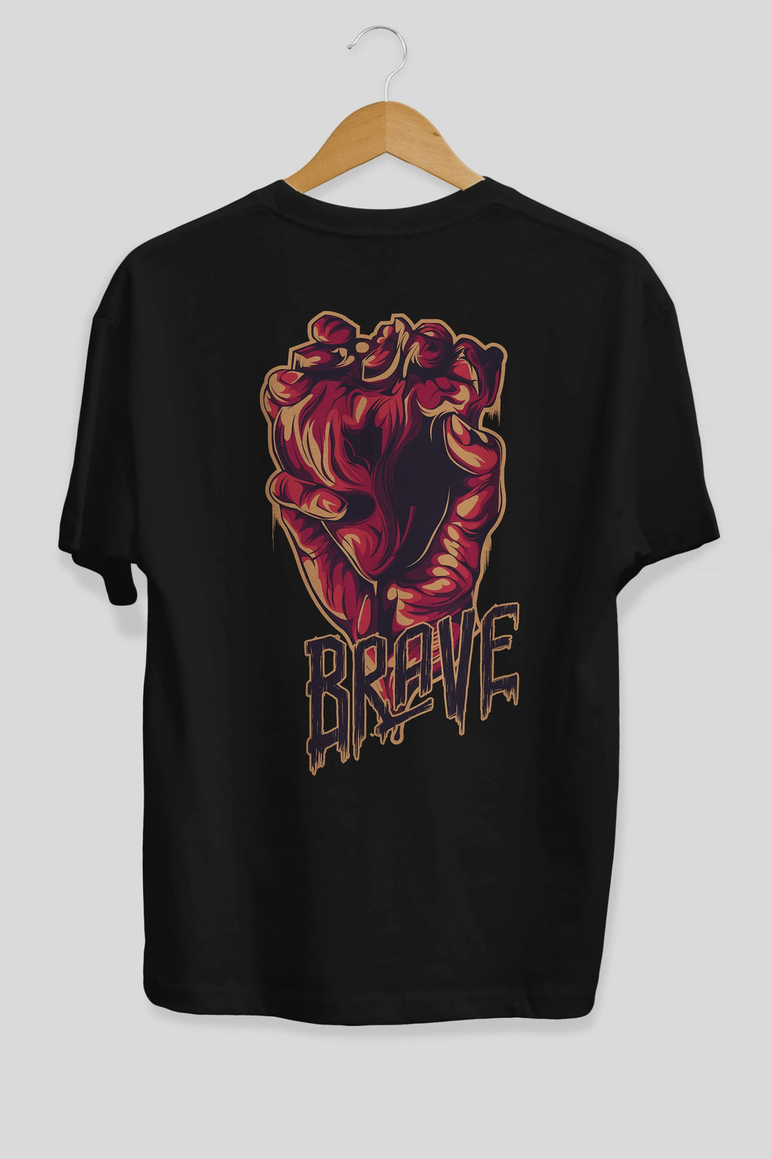 Brave Streetwear Arka Baskılı Oversize t-shirt Erkek Kadın Unisex