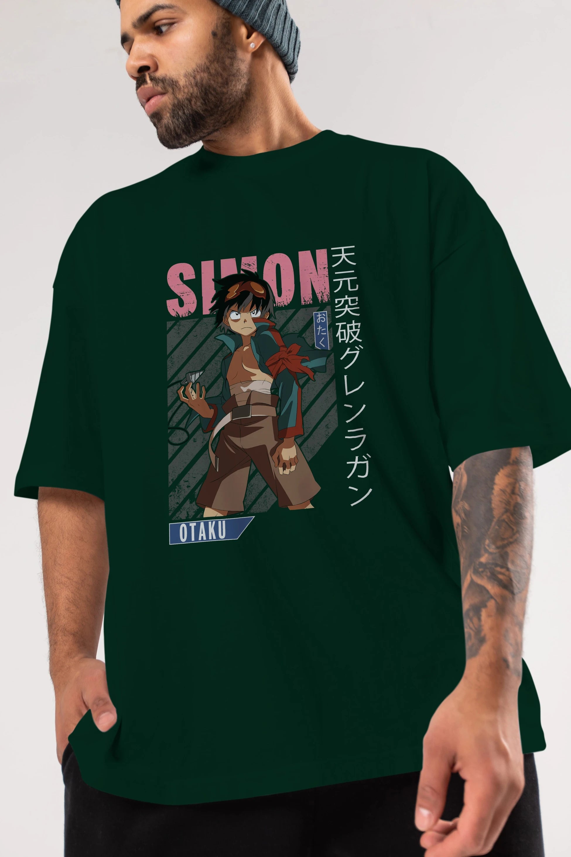 Simon 5 Anime Ön Baskılı Oversize t-shirt %100 pamuk Erkek Kadın Unisex