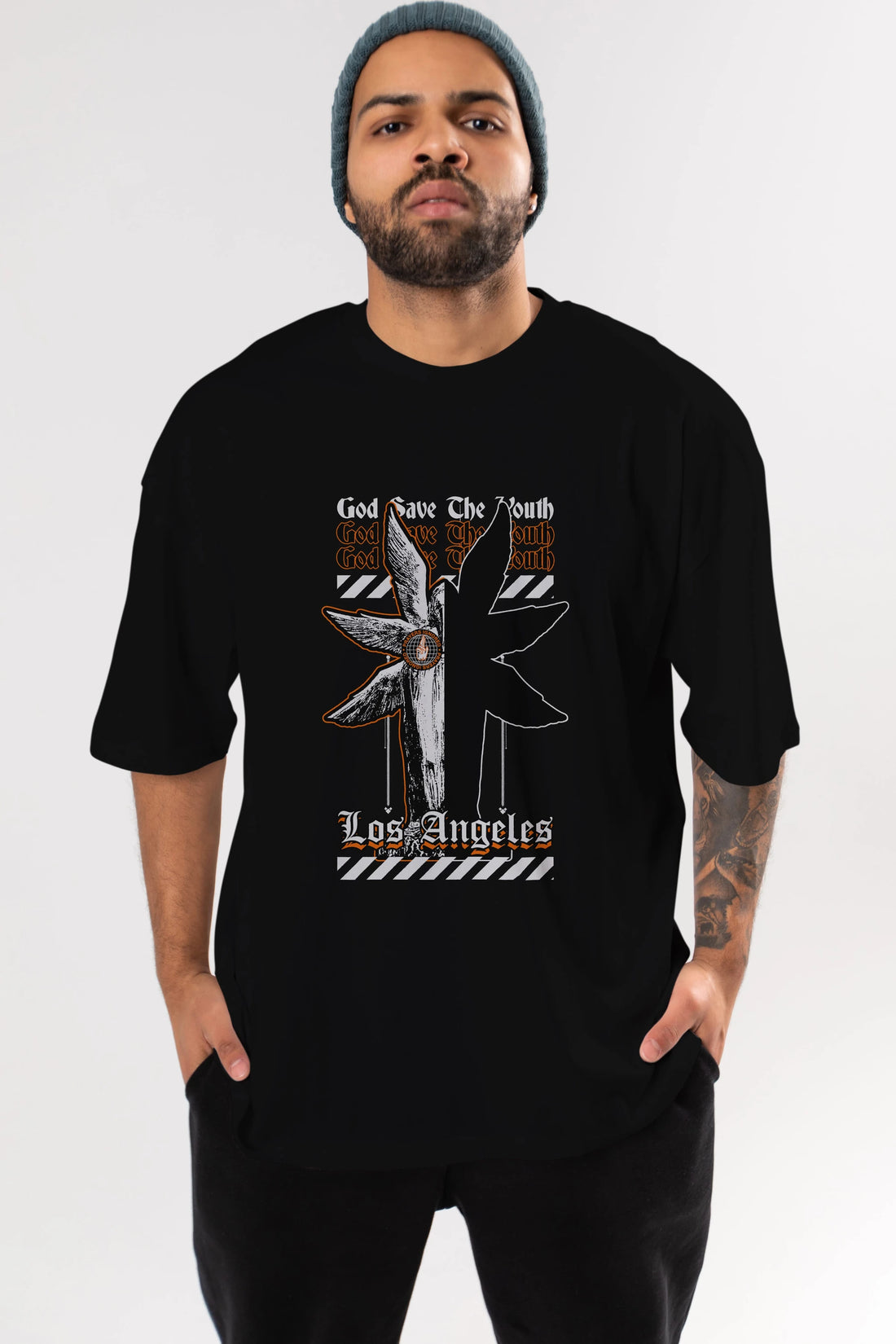 God Save The Youth Ön Baskılı Oversize t-shirt Erkek Kadın Unisex