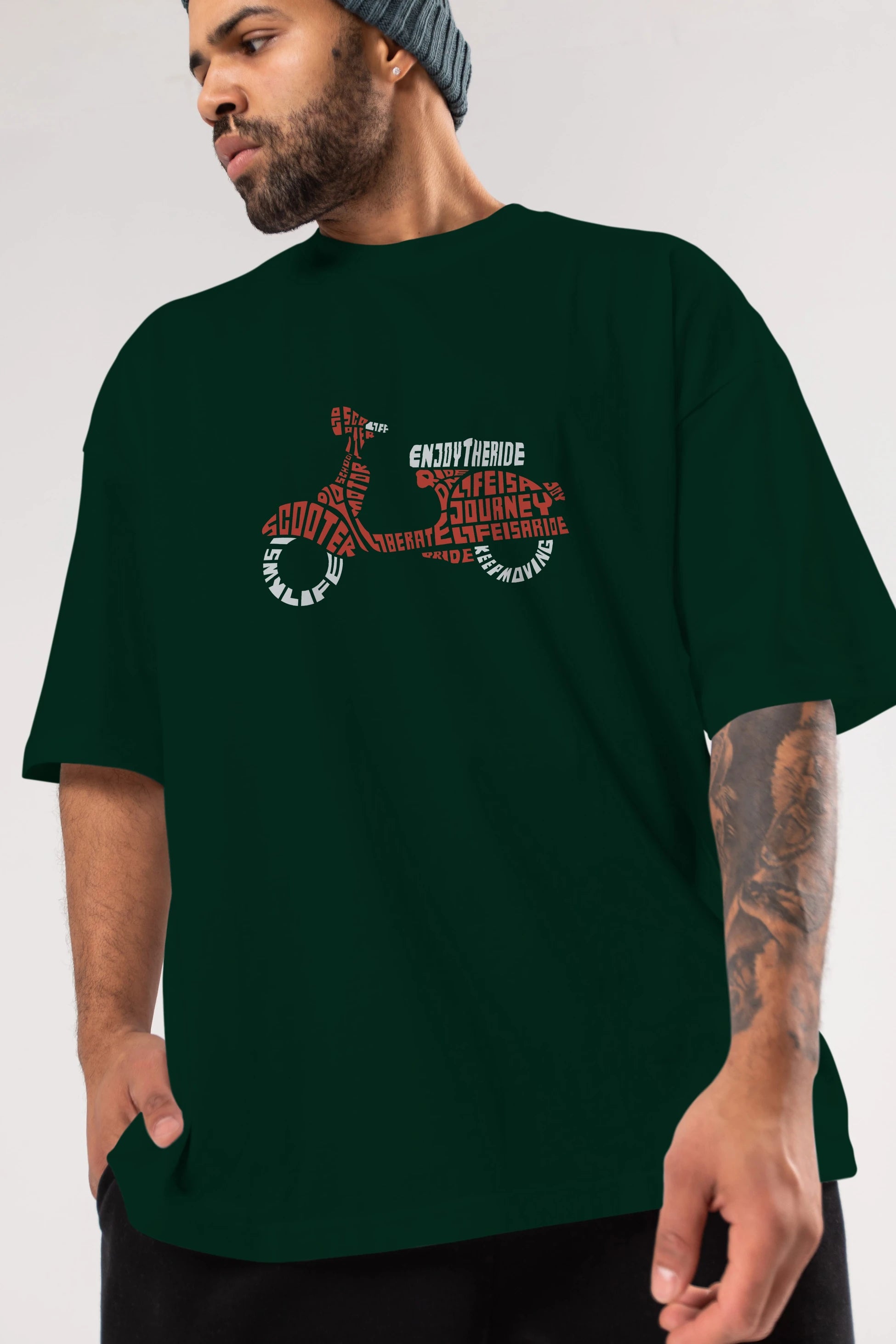 Enjoy The Ride Ön Baskılı Oversize t-shirt %100 pamuk Erkek Kadın Unisex