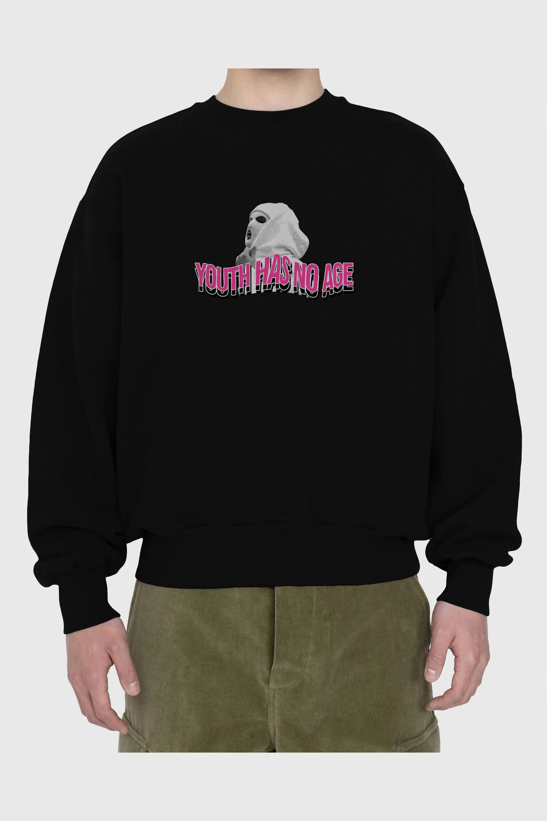 Youth Has No Age Ön Baskılı Oversize Sweatshirt Erkek Kadın Unisex